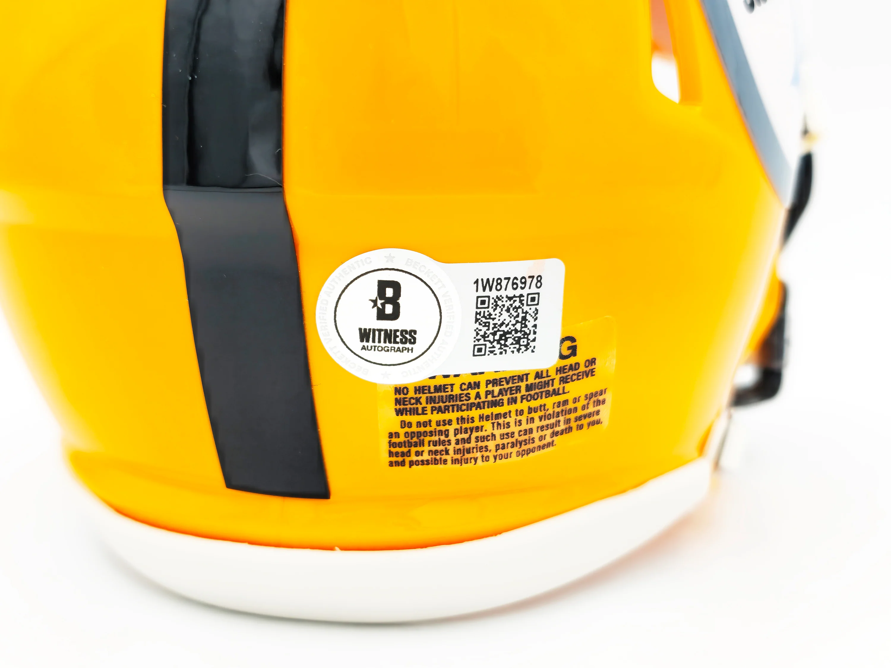 Terry Bradshaw Autographed Pittsburgh Steelers Yellow Speed Mini Helmet Beckett BAS Witness Stock #230229 - Image 5