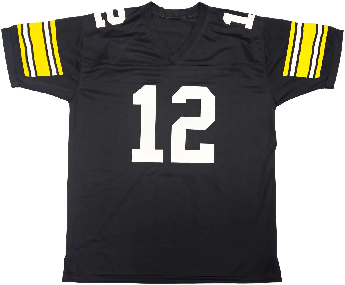 Terry Bradshaw Pittsburgh Signed Black Football Jersey BAS - Image 3