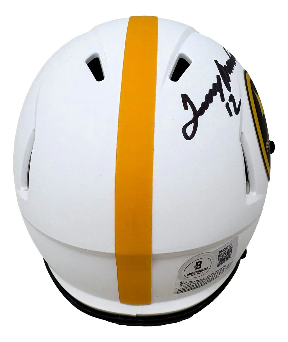 Terry Bradshaw Signed Pittsburgh Steelers Lunar Eclipse Mini Speed Helmet BAS - Image 2