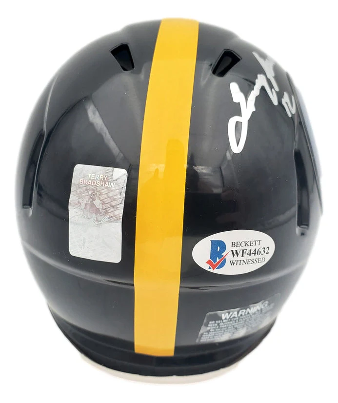 Terry Bradshaw Signed Pittsburgh Steelers Mini Speed Helmet BAS - Image 2