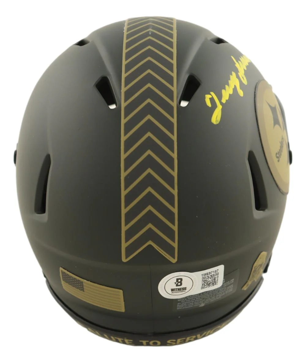 Terry Bradshaw Signed Steelers Salute To Service Mini Speed Helmet BAS - Image 2