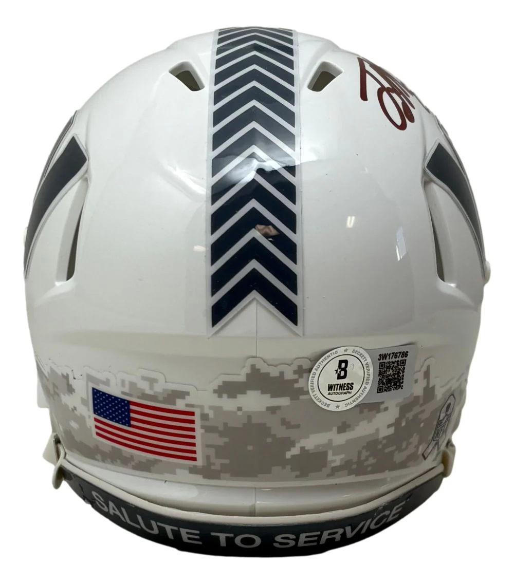 Terry McLaurin Signed Commanders Salute Service Mini Speed Helmet BAS w/ Case - Image 2