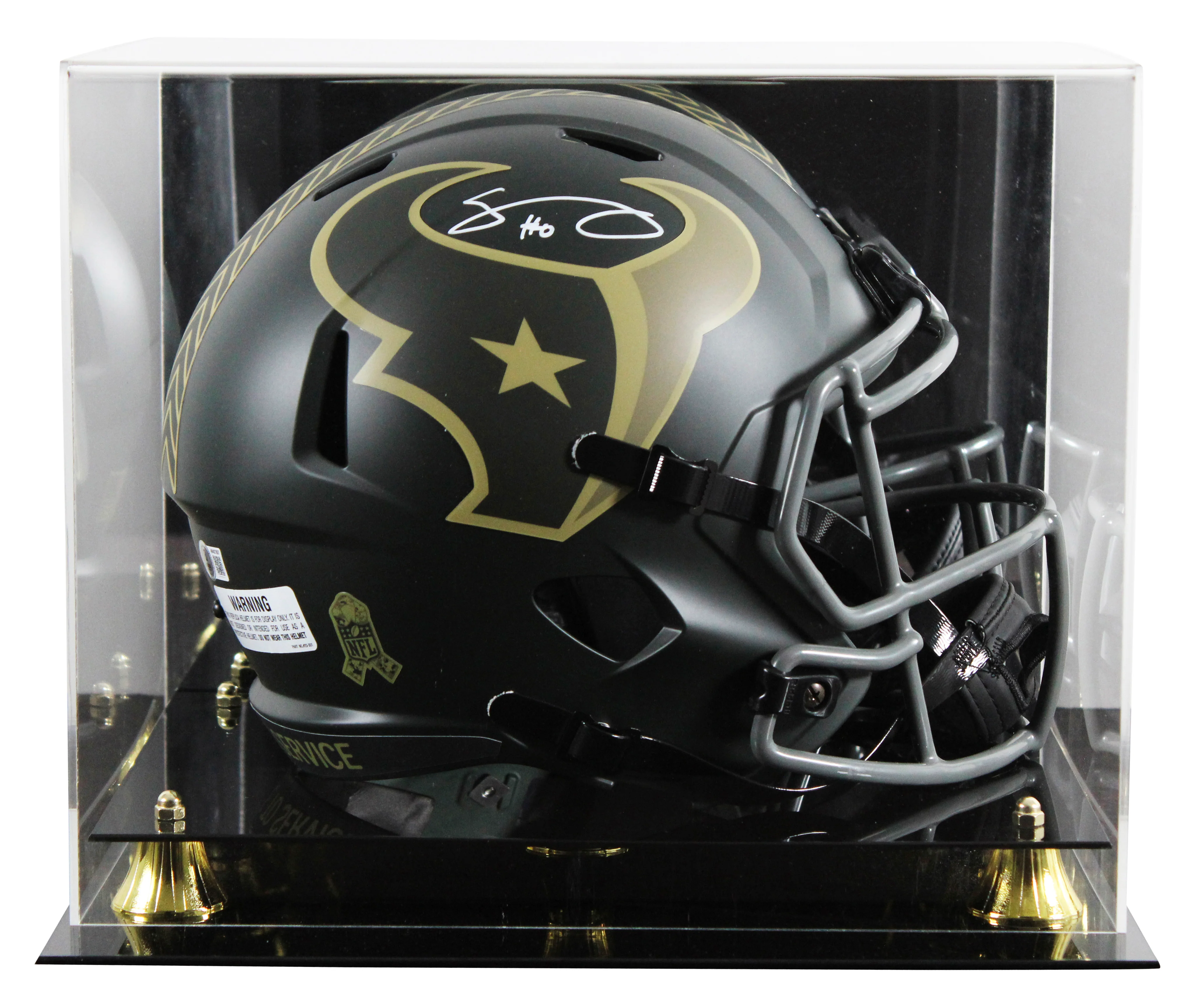 Texans Azeez Al-Shaair Signed STS IV Full Size Speed Rep Helmet W/ Case BAS Wit - Image 2