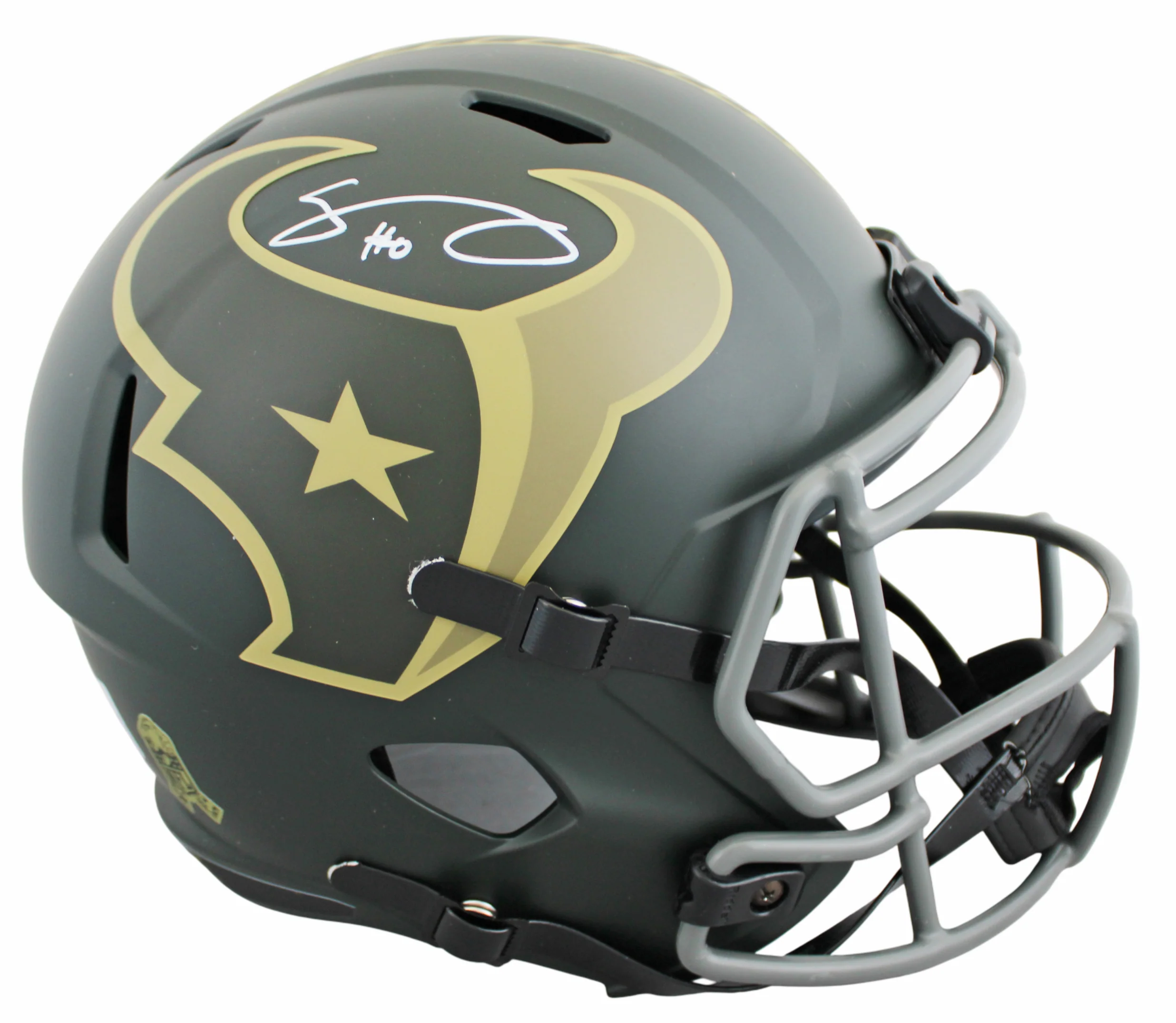 Texans Azeez Al-Shaair Signed STS IV Full Size Speed Rep Helmet W/ Case BAS Wit - Image 3