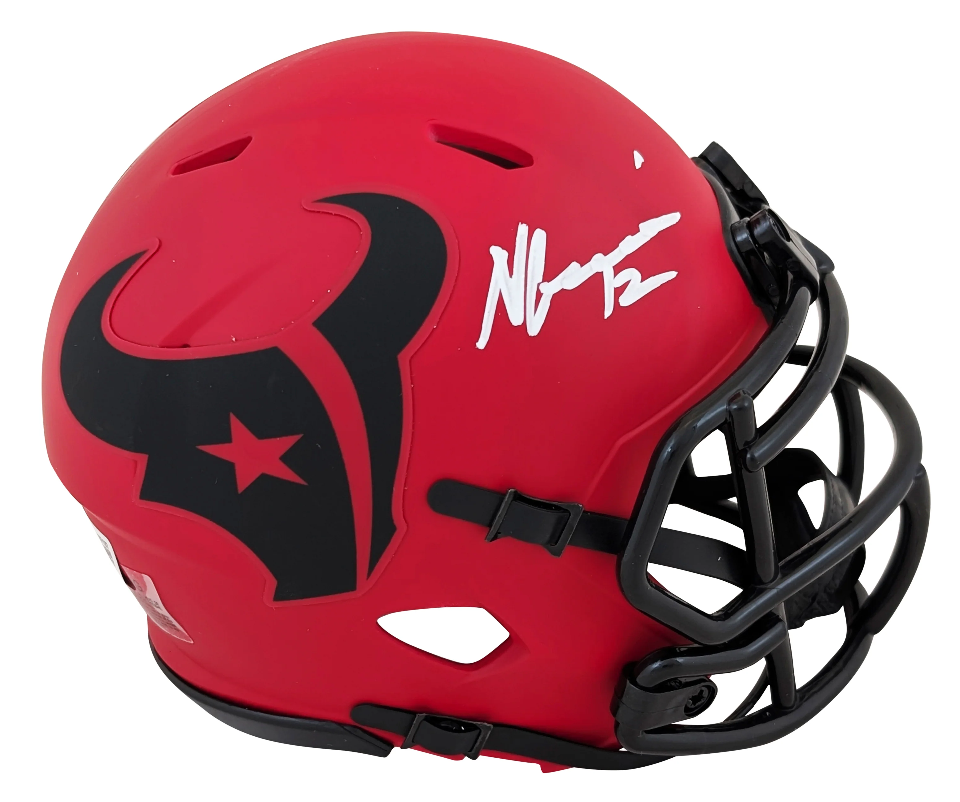 Texans Nico Collins Authentic Signed Rave Speed Mini Helmet BAS Witnessed - Image 2