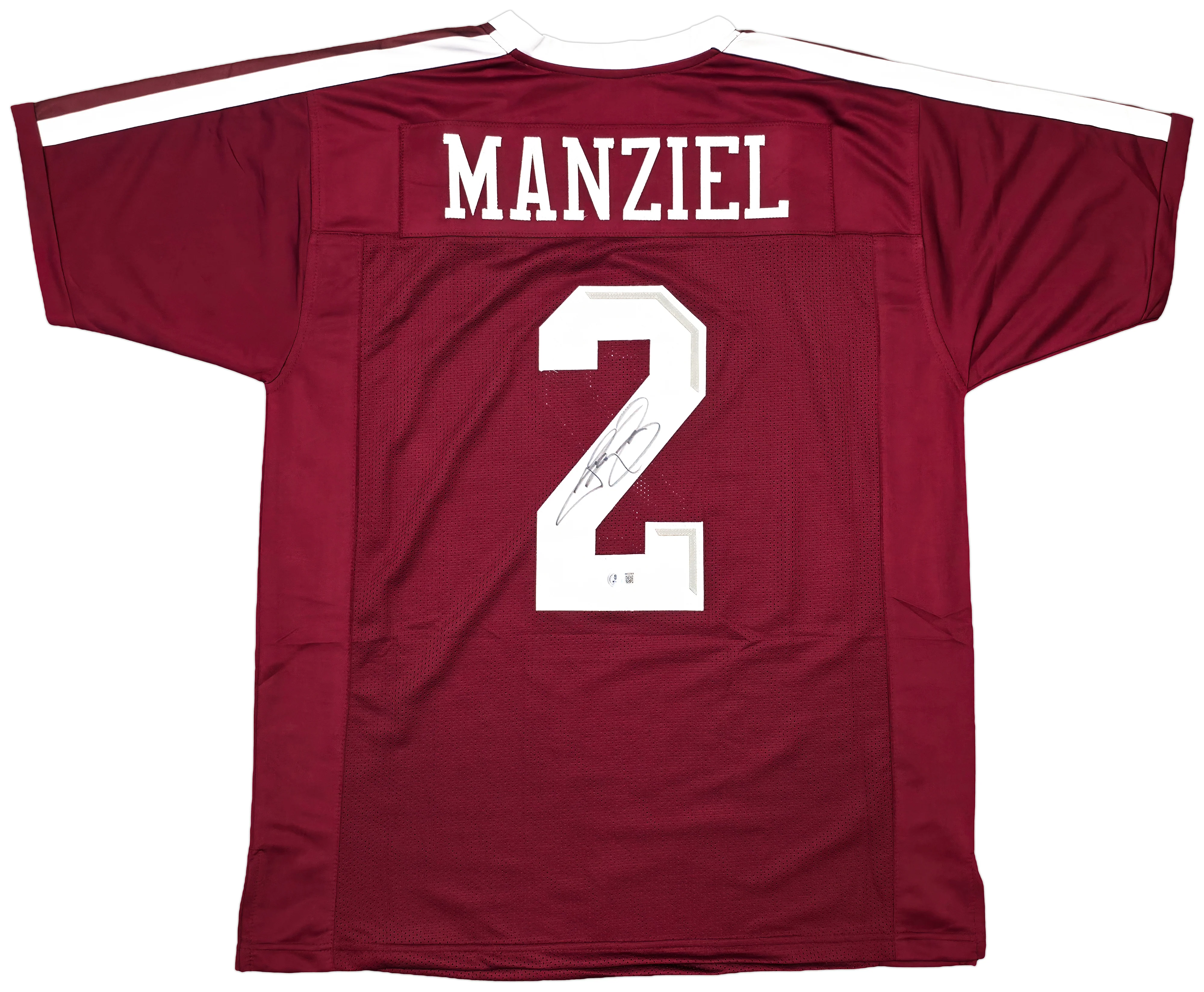 Texas A&M Aggies Johnny Manziel Autographed Maroon Jersey Beckett BAS Witness Stock #262054 - Image 2