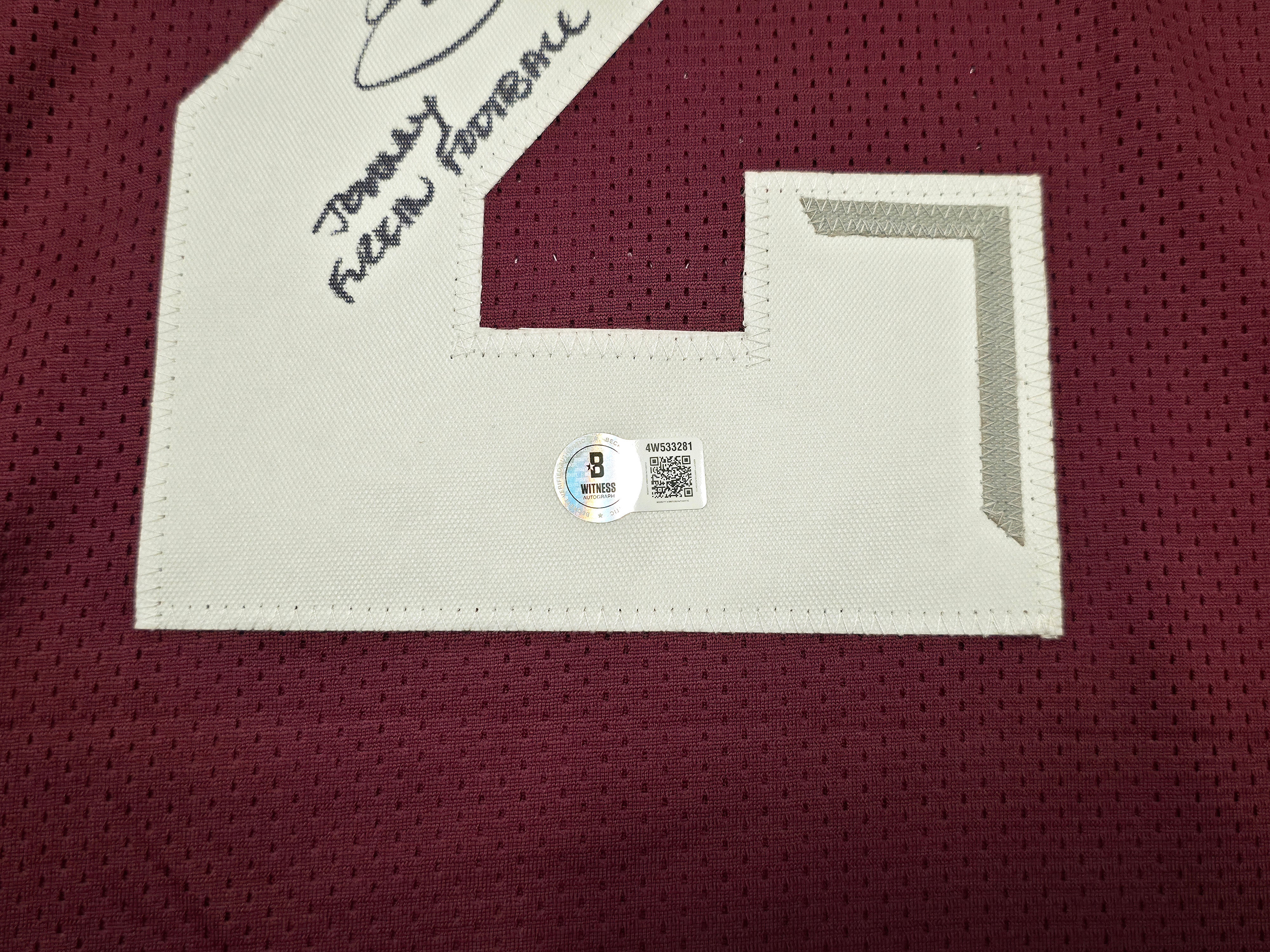 Texas A&M Aggies Johnny Manziel Autographed Maroon Jersey "Johnny F'cking Football" Beckett BAS Witness Stock #262052 - Image 5