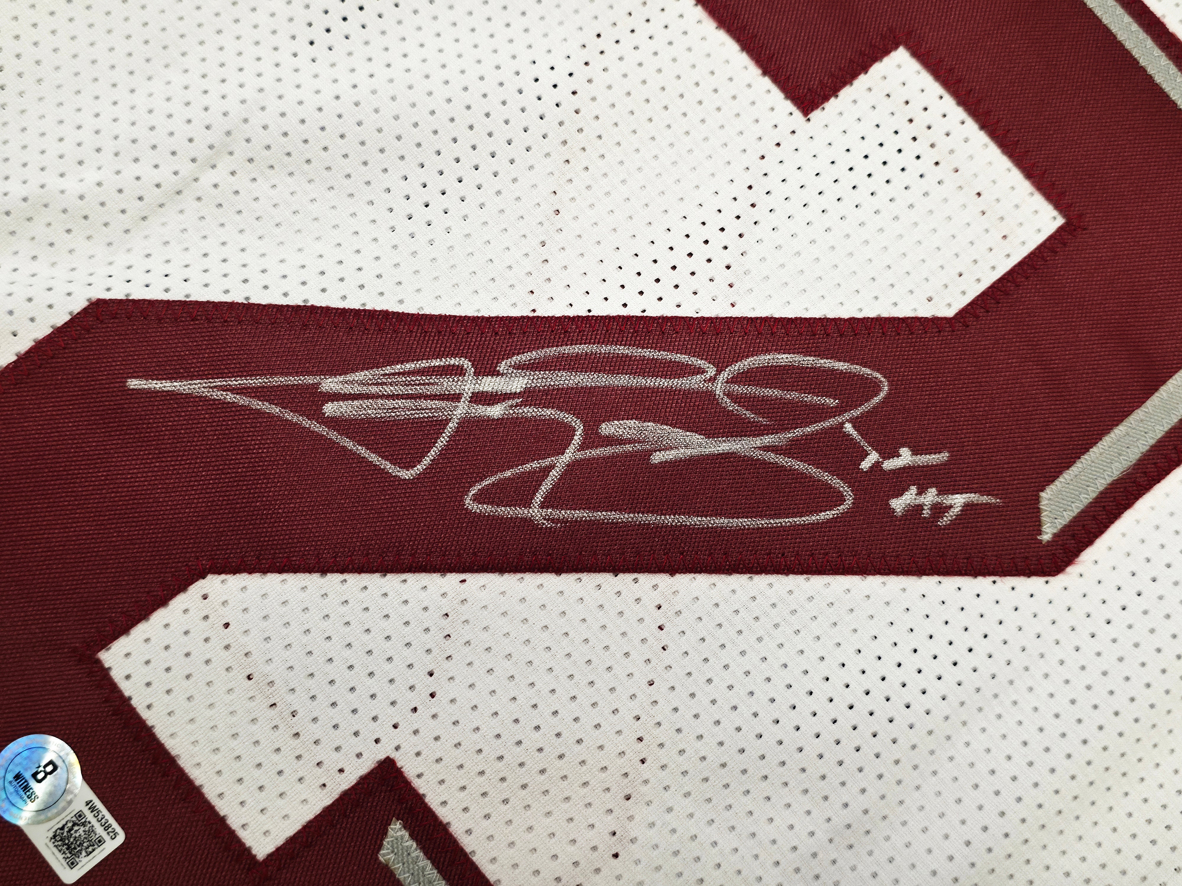 Texas A&M Aggies Johnny Manziel Autographed White Jersey "12 HT" Beckett BAS Witness Stock #262055 - Image 4