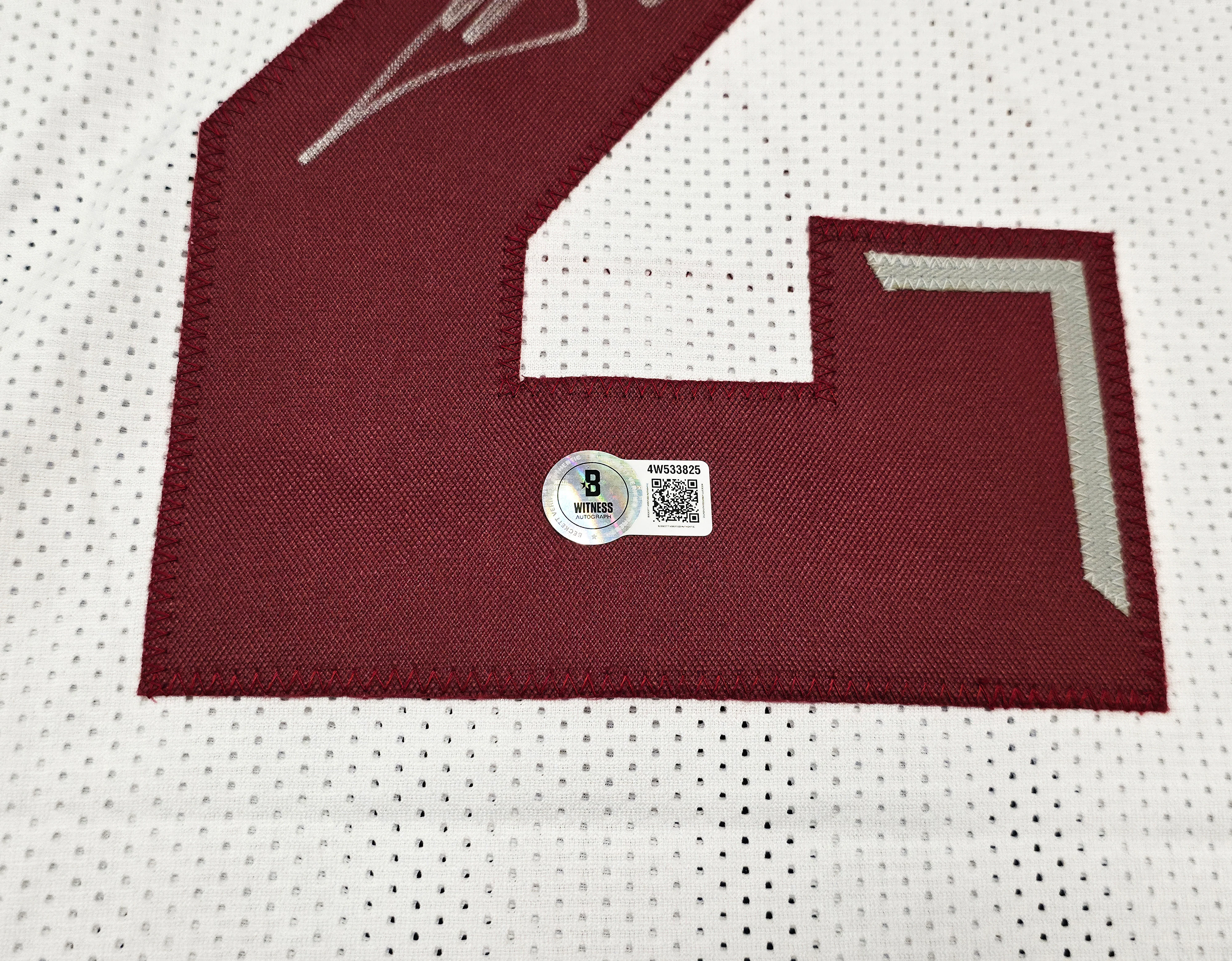 Texas A&M Aggies Johnny Manziel Autographed White Jersey "12 HT" Beckett BAS Witness Stock #262055 - Image 5
