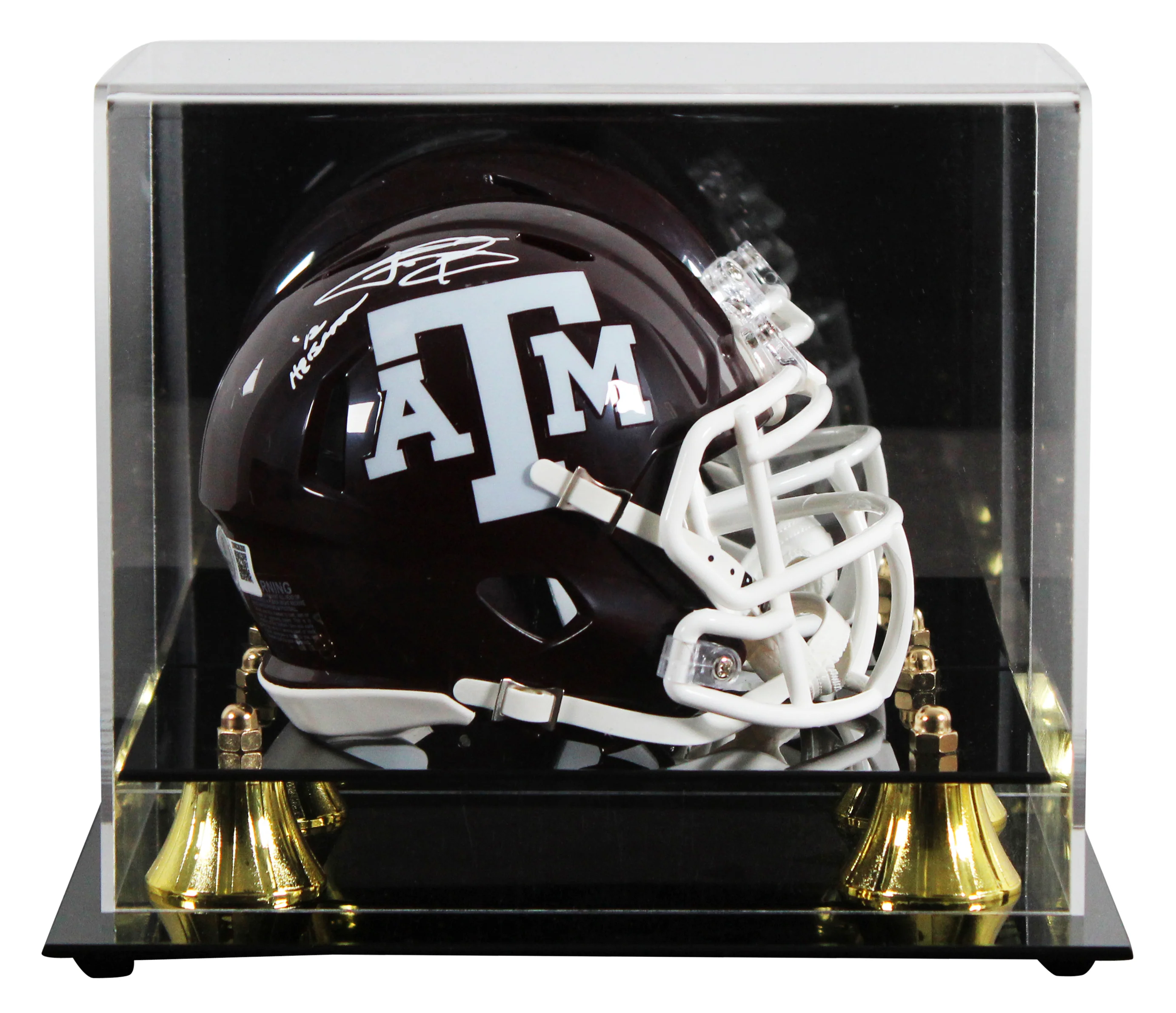 Texas A&M Johnny Manziel "12 Heisman" Signed Speed Mini Helmet W/ Case BAS Wit - Image 2