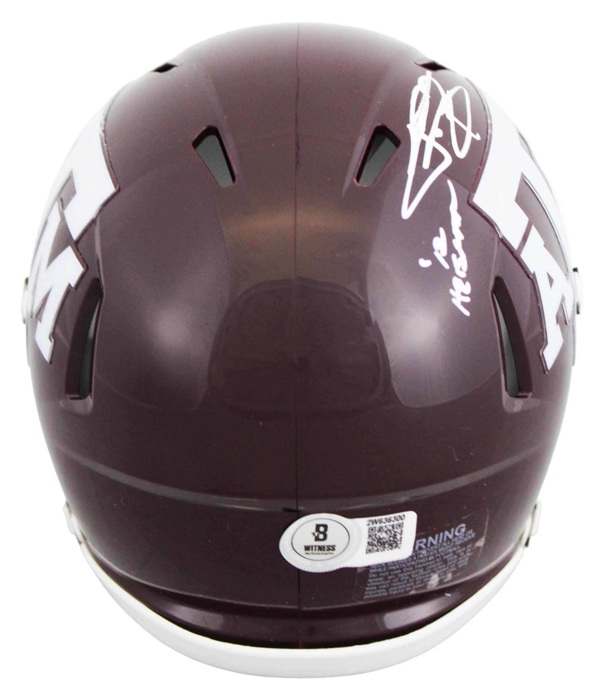 Texas A&M Johnny Manziel "12 Heisman" Signed Speed Mini Helmet W/ Case BAS Wit - Image 4