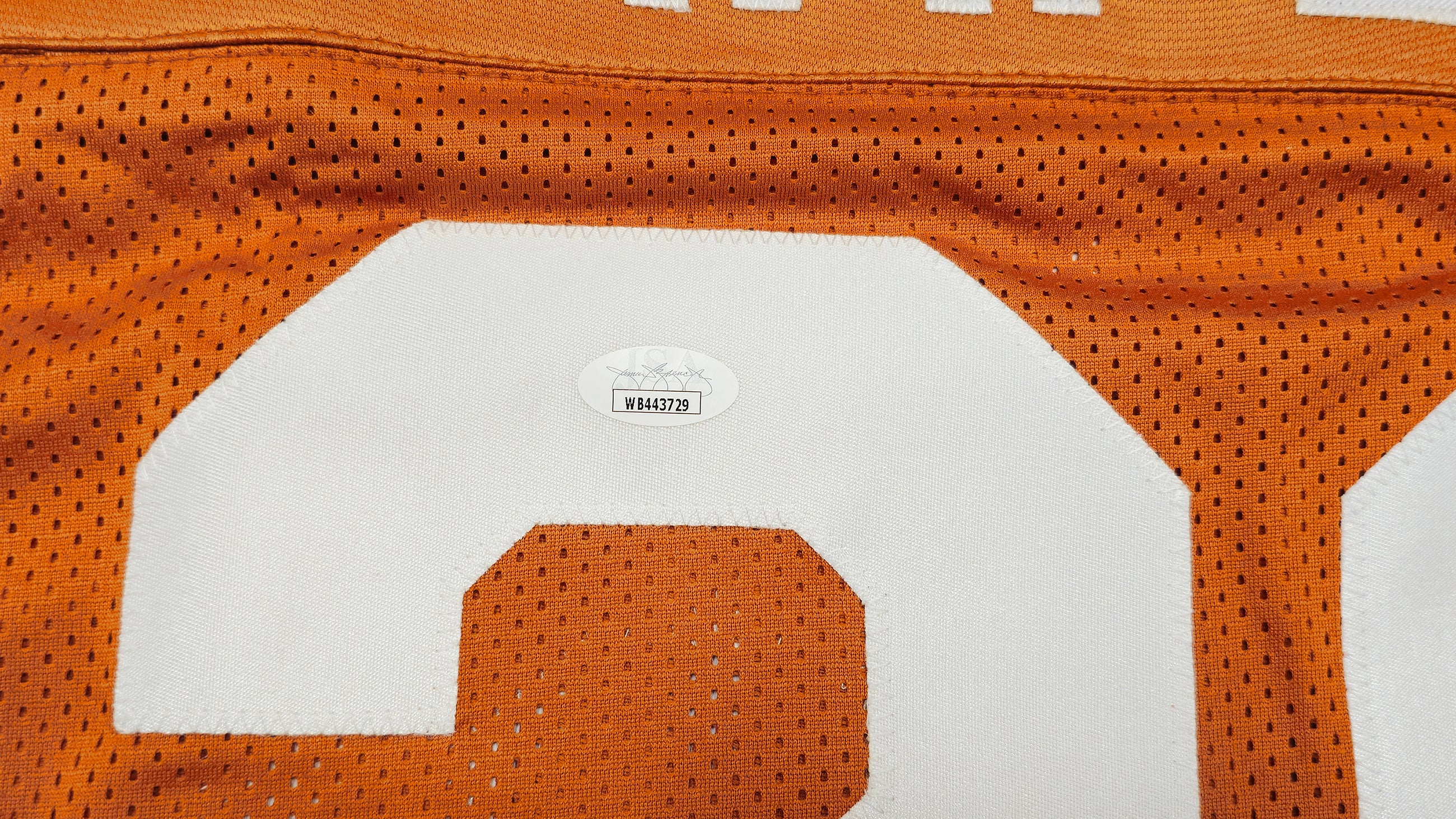 Texas Longhorns Earl Campbell Autographed Orange Jersey JSA Stock #237060 - Image 5