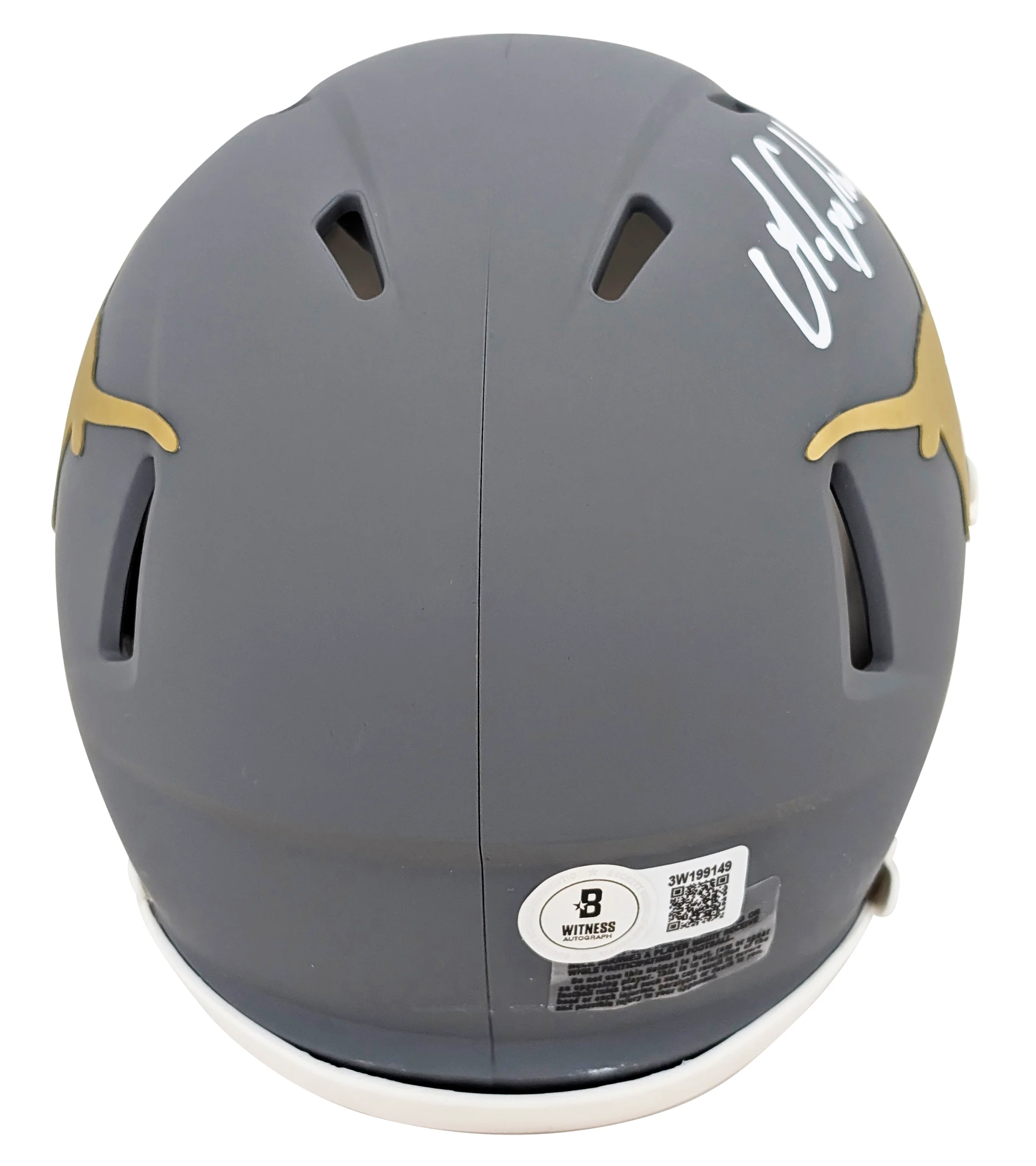 Texas Matthew Golden Signed Slate Speed Mini Helmet W/ Case BAS Witnessed - Image 4