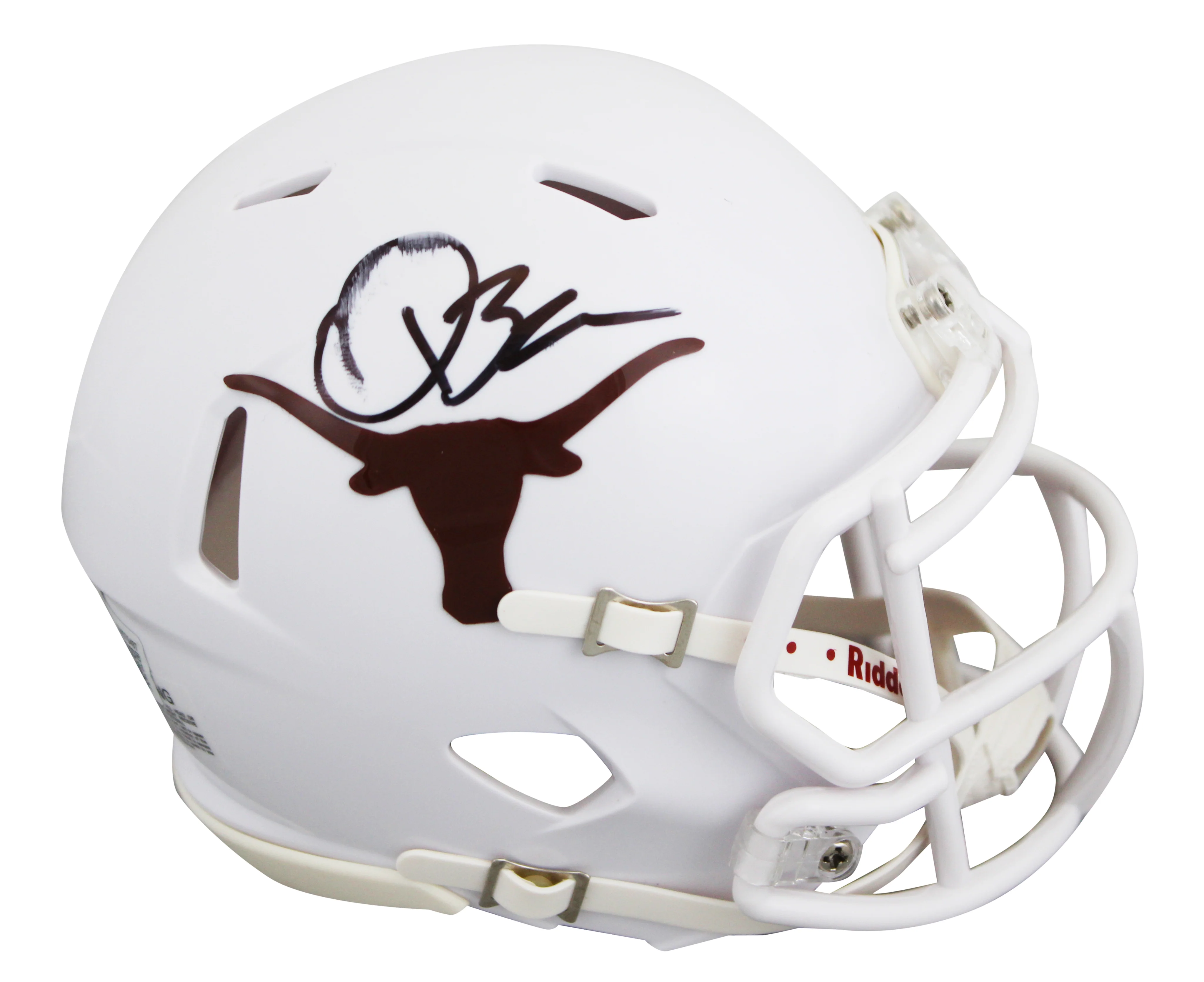 Texas Quinn Ewers Authentic Signed Speed Mini Helmet BAS Witnessed #2W076497