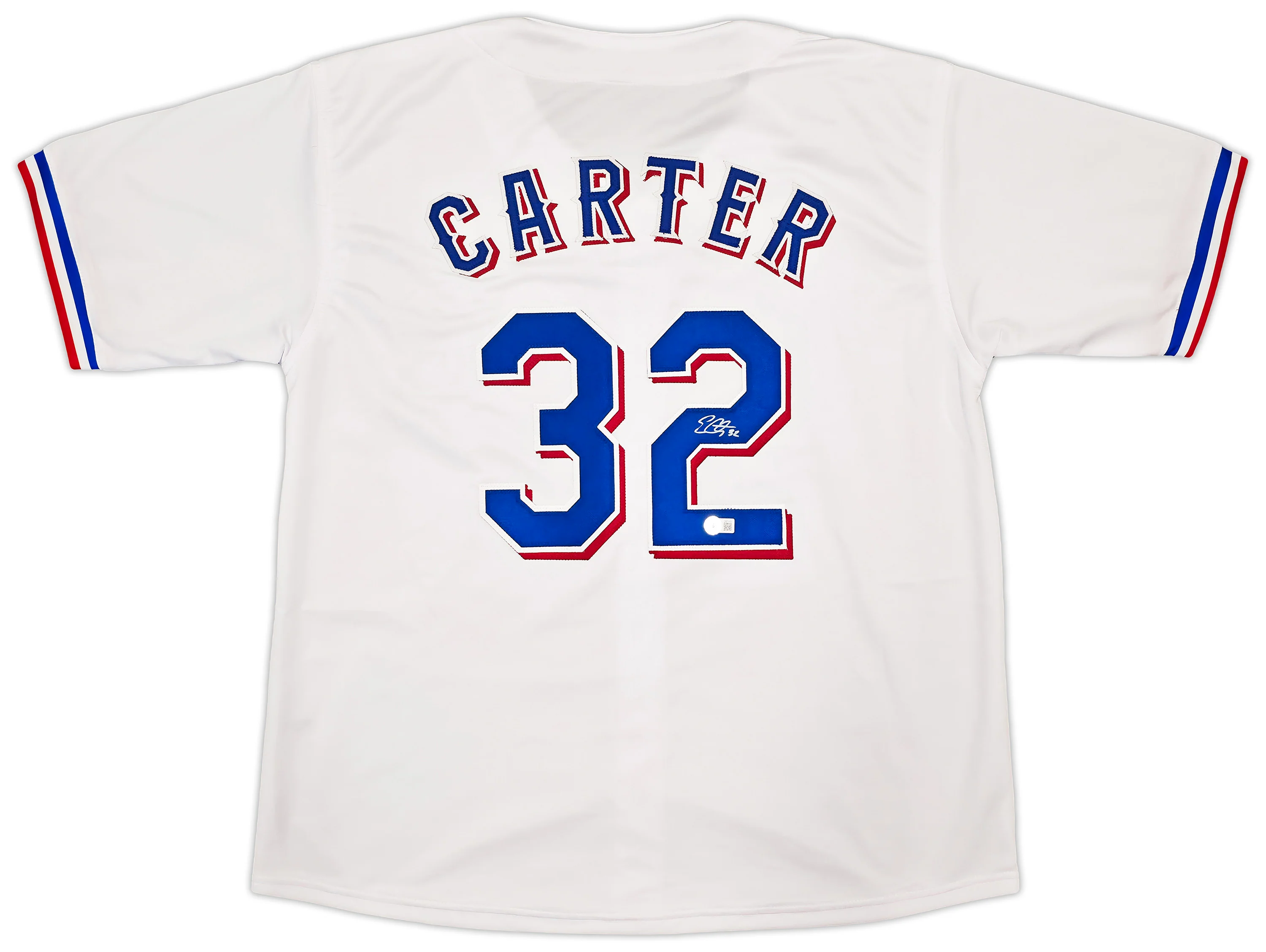 Texas Rangers Evan Carter Autographed White Jersey Beckett BAS Witness Stock #253600 - Image 2