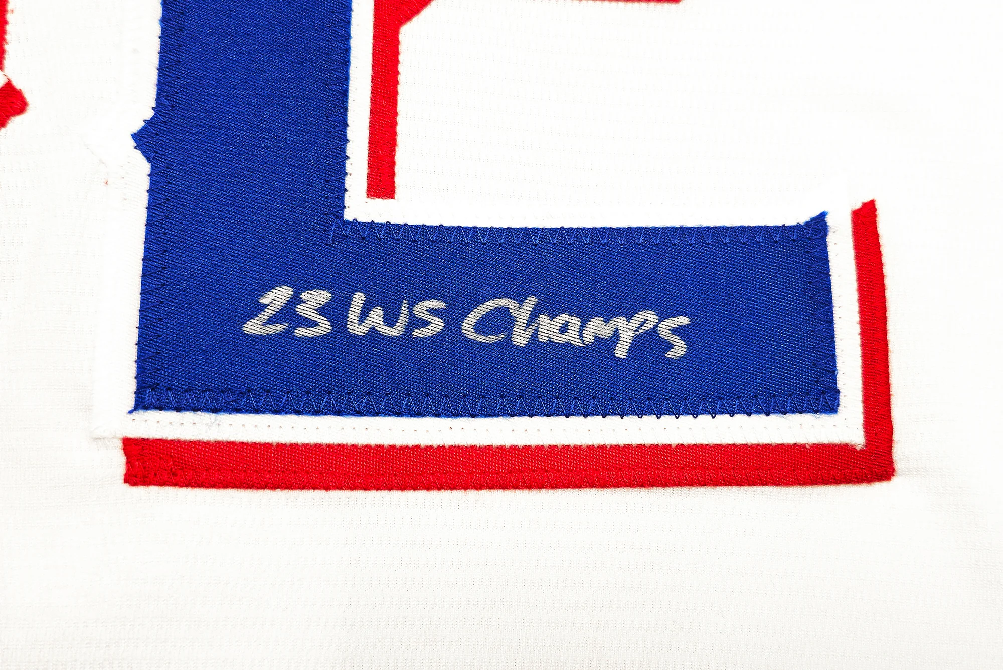 Texas Rangers Evan Carter Autographed White Nike Jersey Size XLT "23 WS Champs" Beckett BAS Witness Stock #236695 - Image 5