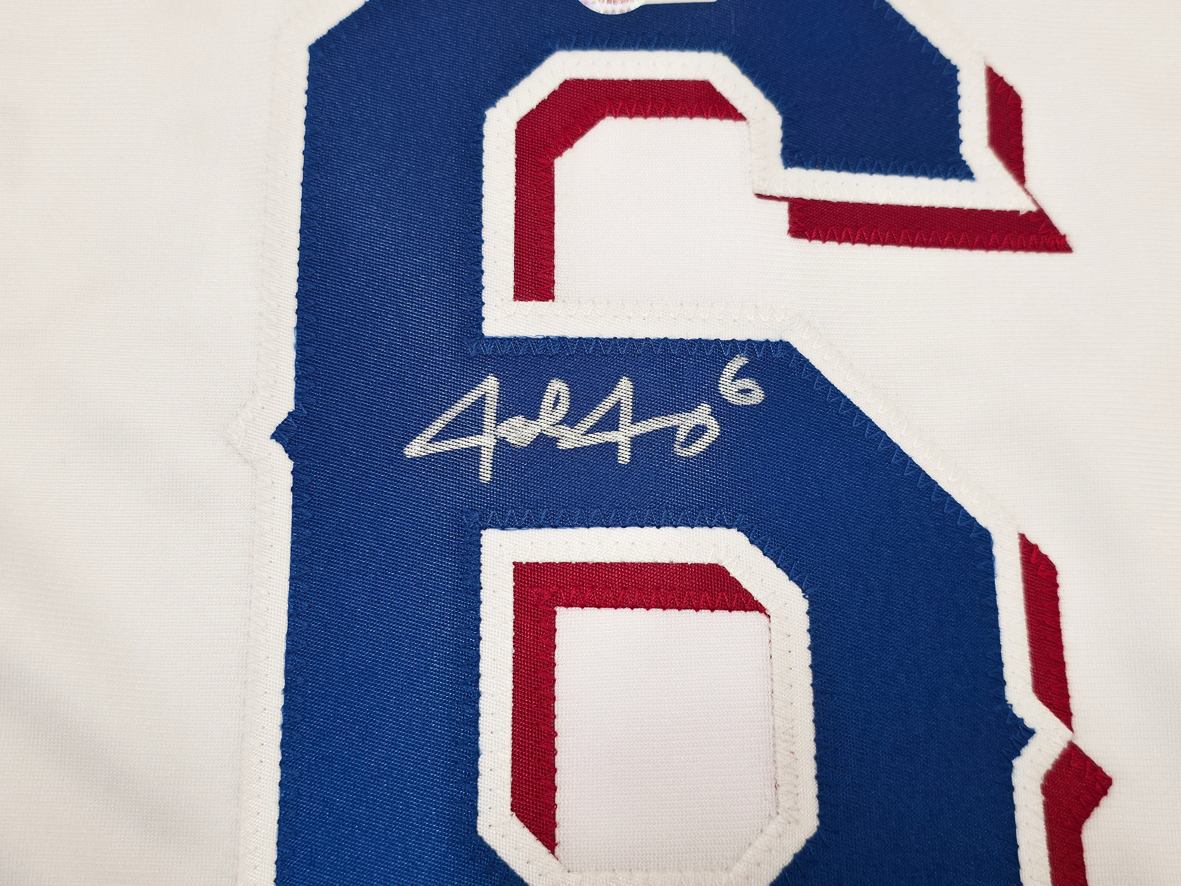 Texas Rangers Josh Jung Autographed White Jersey "23 WS Champs" Beckett BAS Witness Stock #253564 - Image 4