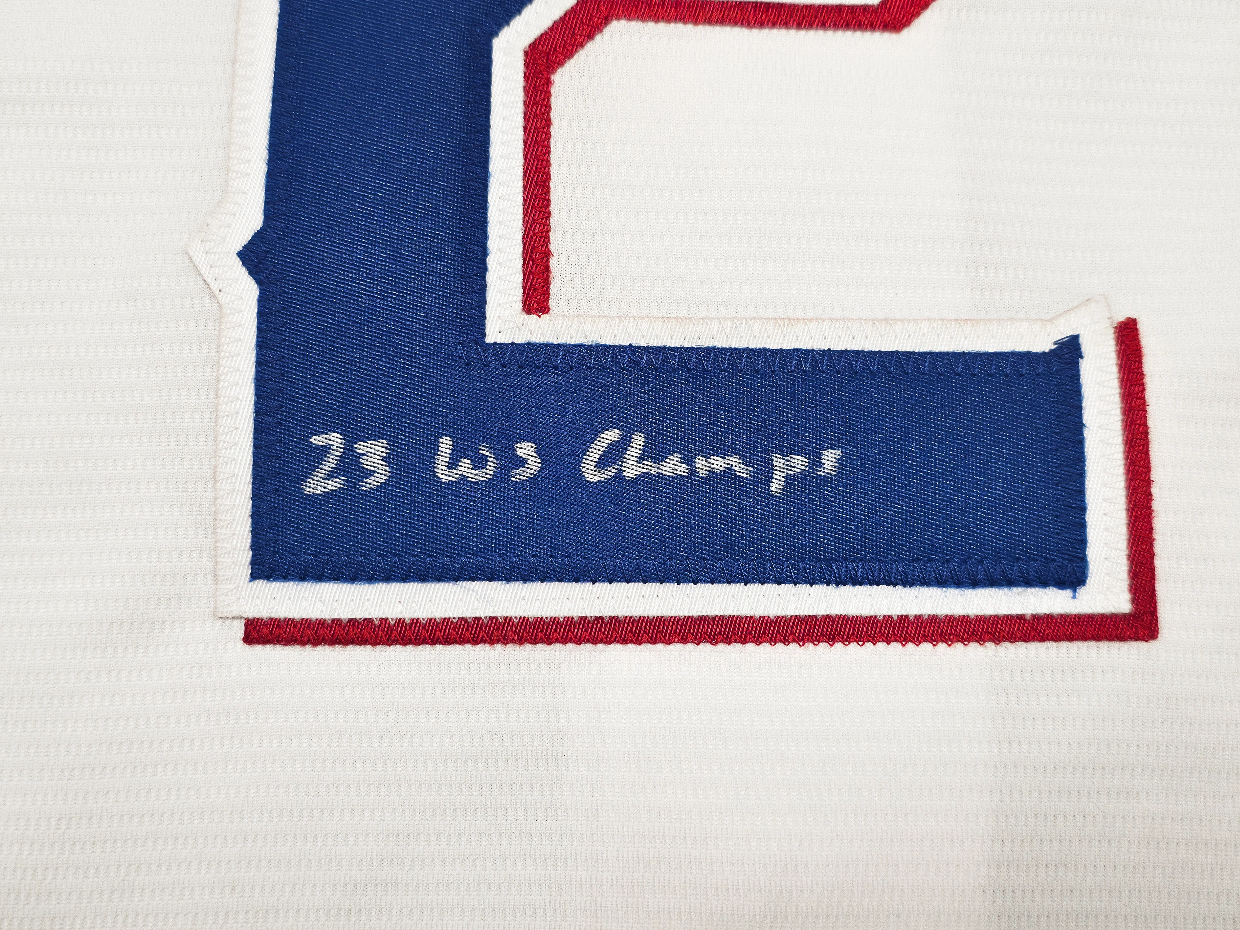 Texas Rangers Marcus Semien Autographed White Nike Jersey Size XL "23 WS Champs" Beckett BAS Witness Stock #252434 - Image 4