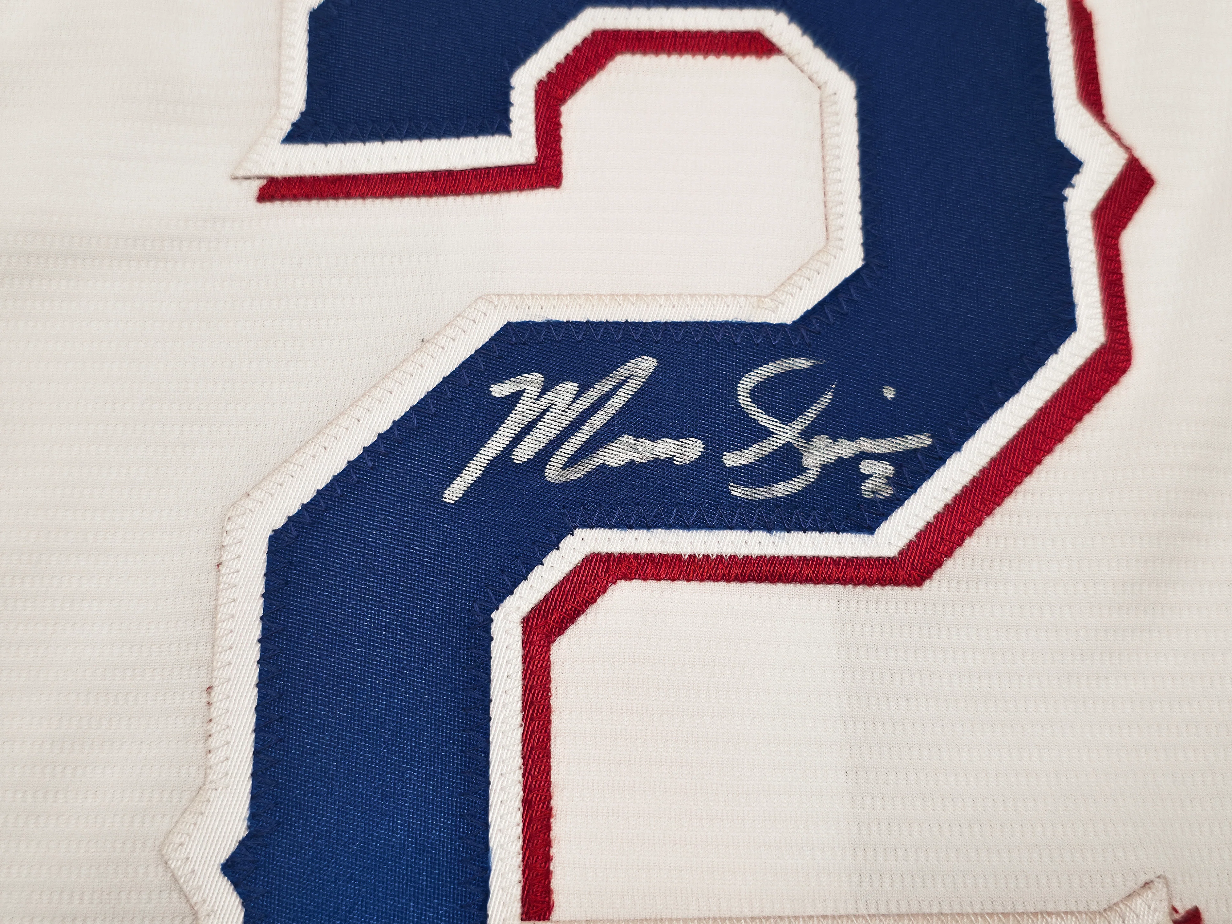 Texas Rangers Marcus Semien Autographed White Nike Jersey Size XXL "23 WS Champs" Beckett BAS Witness Stock #252435 - Image 3