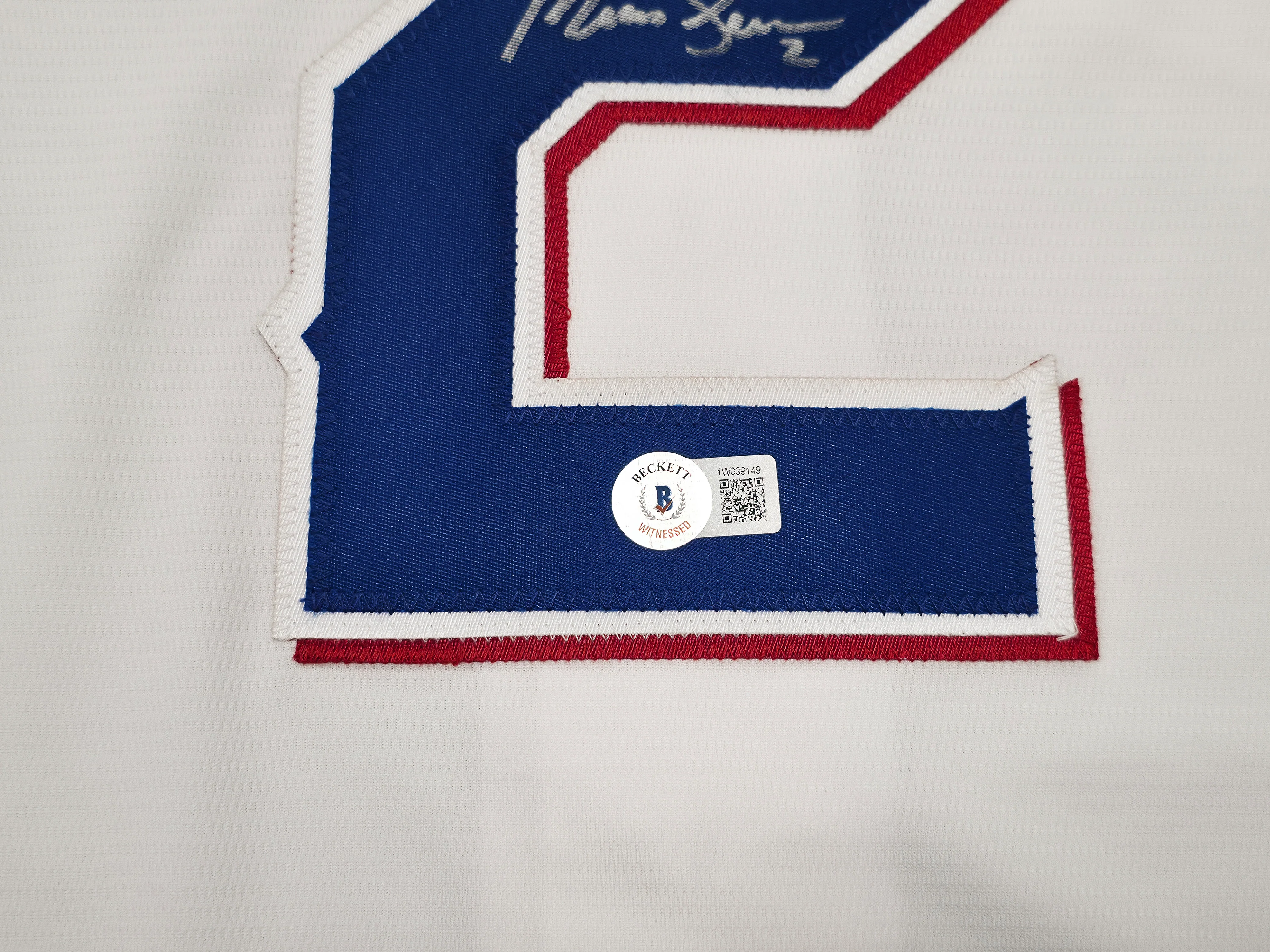 Texas Rangers Marcus Semien Autographed White Nike Jersey Size XXL Beckett BAS Witness Stock #252432 - Image 4