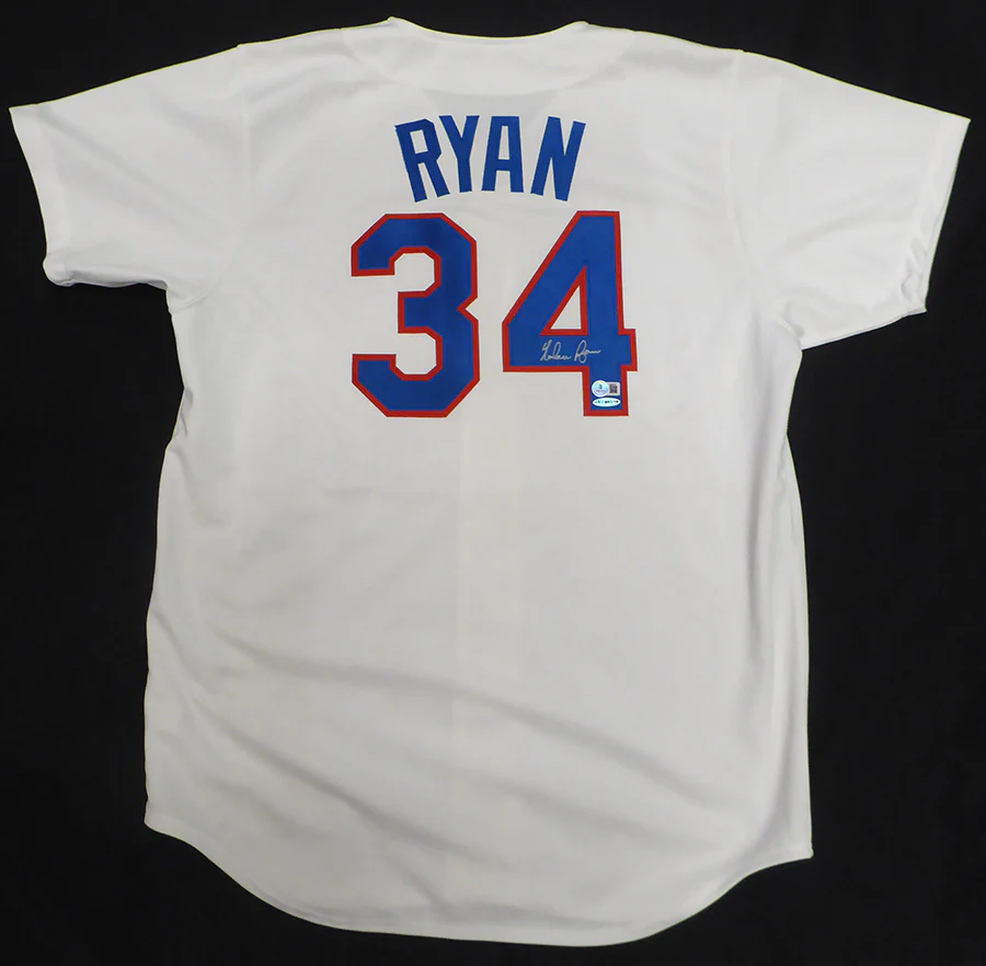 Texas Rangers Nolan Ryan Autographed 1993 White Authentic Mitchell & Ness Jersey Beckett BAS QR #BS30317 - Image 2