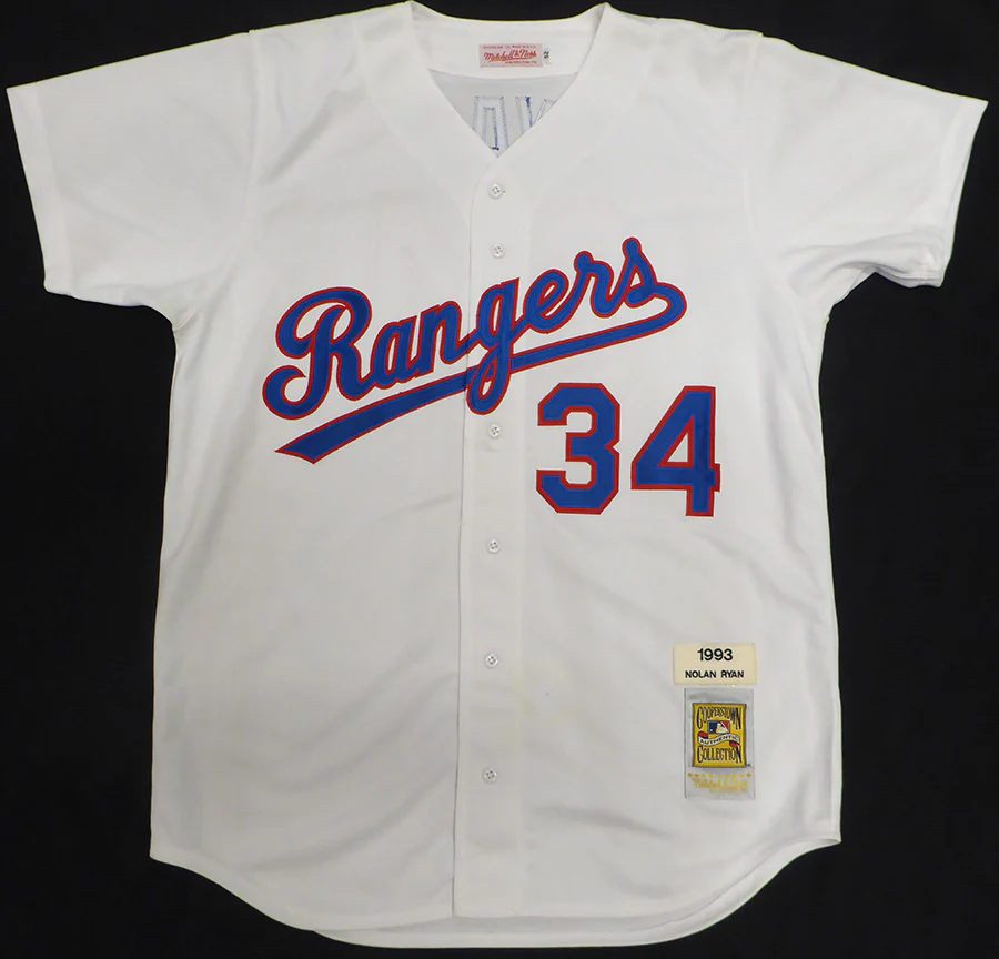 Texas Rangers Nolan Ryan Autographed 1993 White Authentic Mitchell & Ness Jersey Beckett BAS QR #BS30317 - Image 4