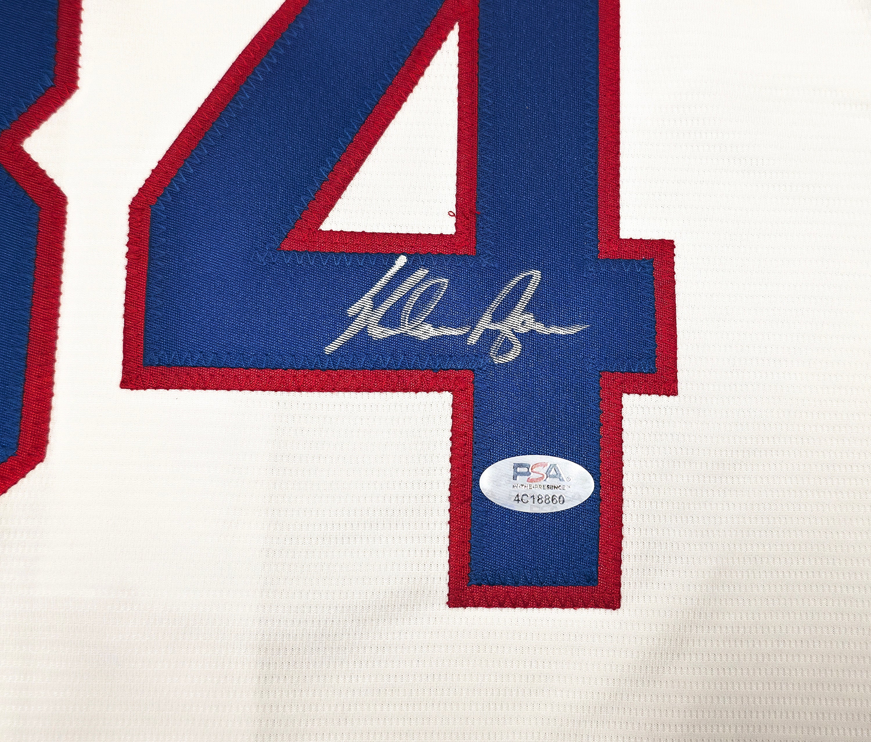 Texas Rangers Nolan Ryan Autographed White Nike Jersey Size L PSA/DNA ITP Stock #257230 - Image 4