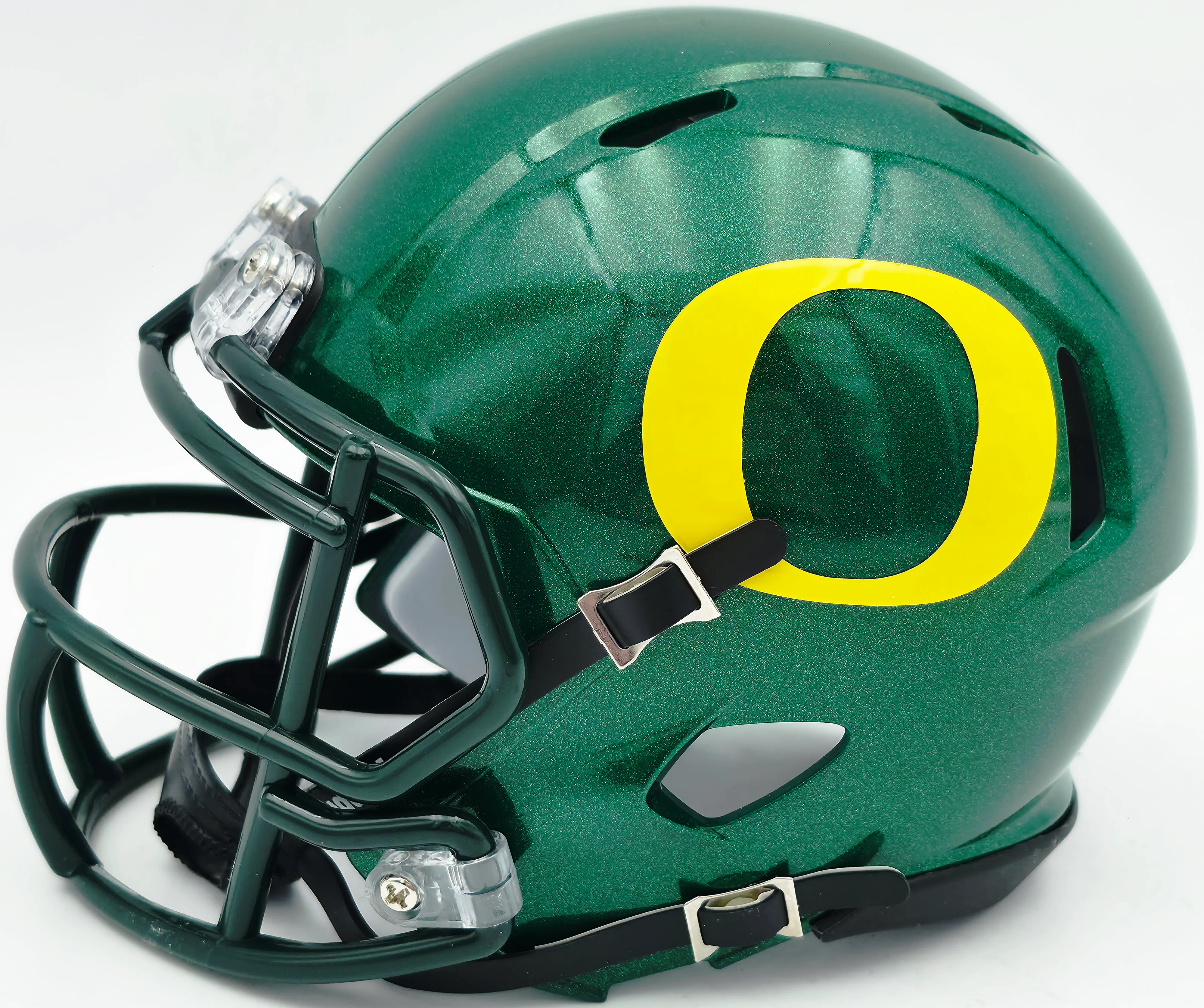 Tez Johnson Autographed Oregon Ducks Green Speed Mini Helmet JSA Witness Stock #256798 - Image 5