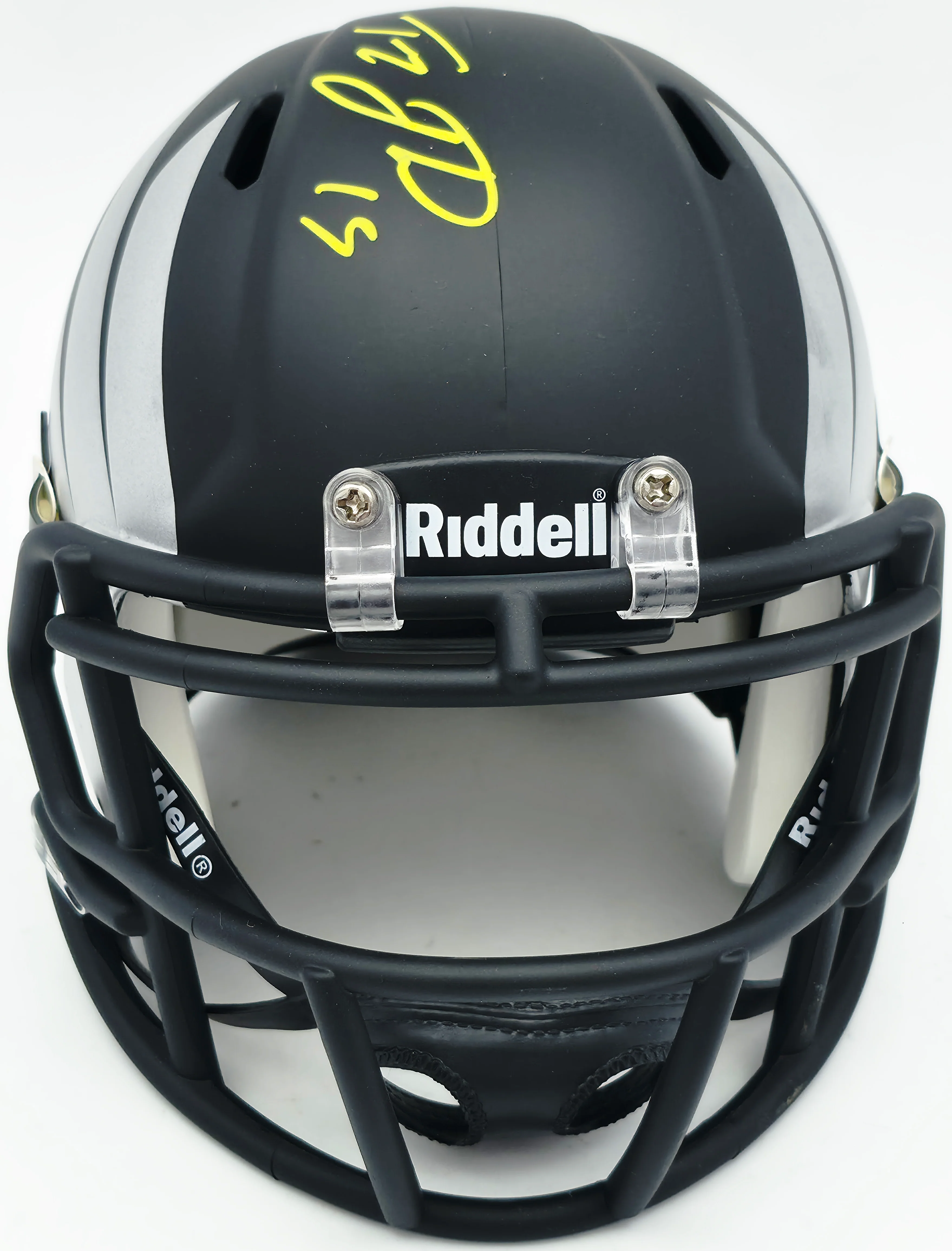 Tez Johnson Autographed Oregon Ducks Matte Black Speed Mini Helmet JSA Witness Stock #256797 - Image 3