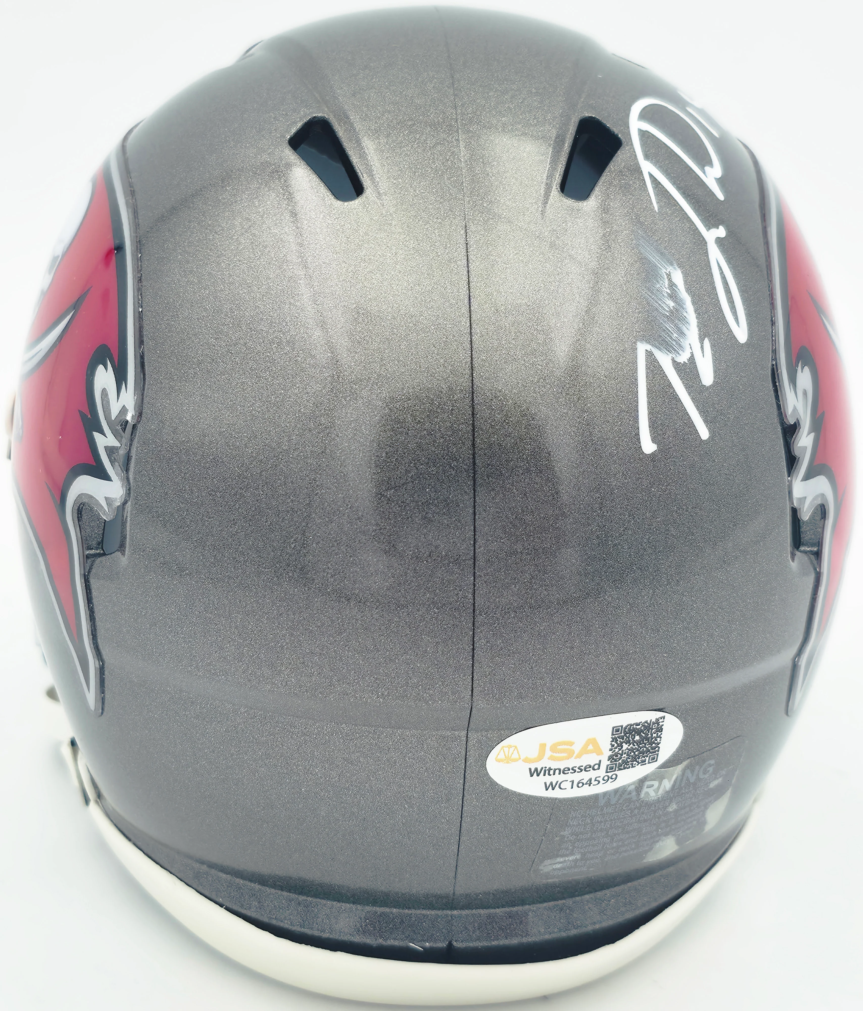 Tez Johnson Autographed Tampa Bay Buccaneers Silver Speed Mini Helmet (Smudged) JSA Witness #WC164599 - Image 4
