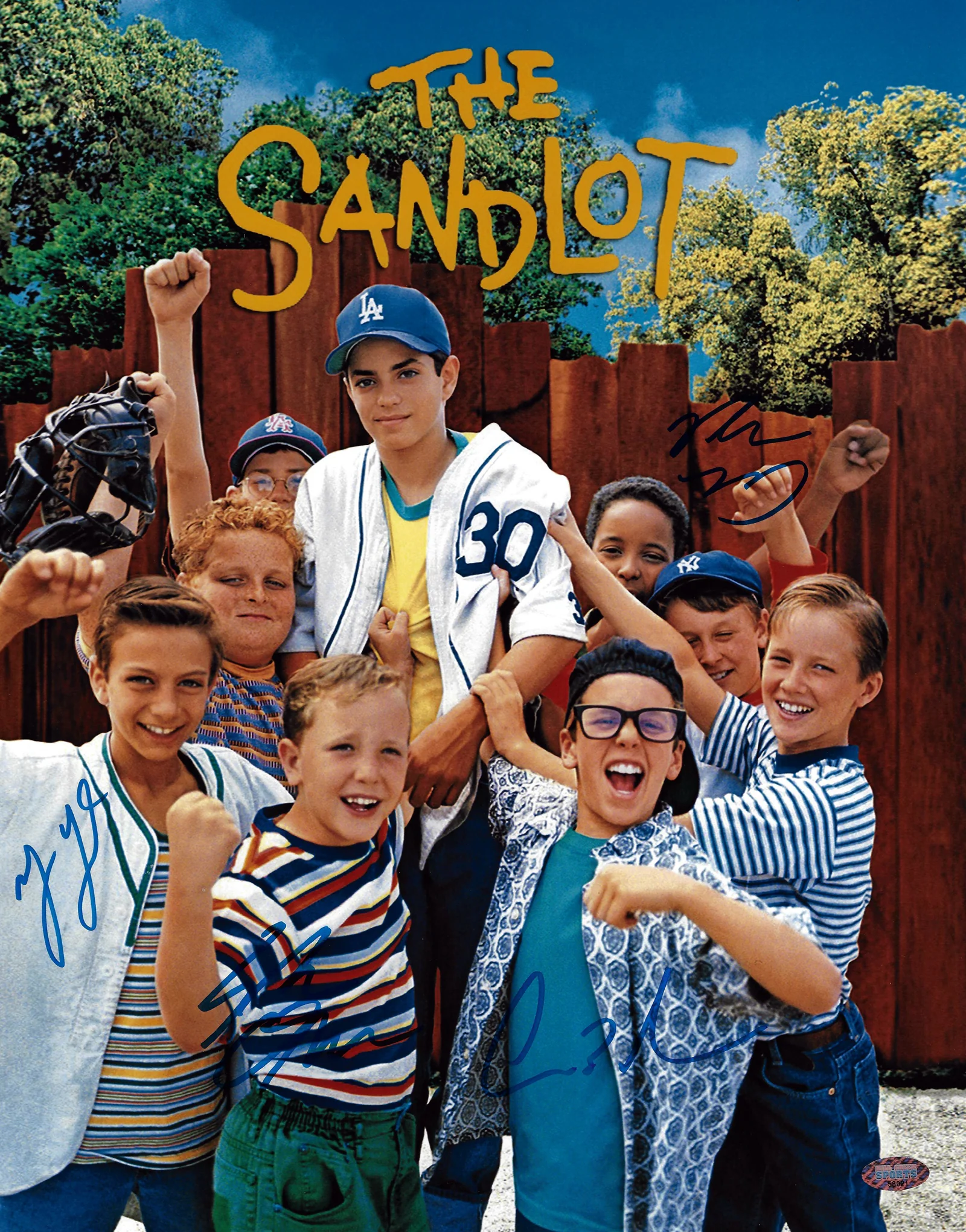 The Sandlot Cast Autographed Framed 11x14 Photo With 4 Signatures MCS Holo Stock #256656 - Image 2