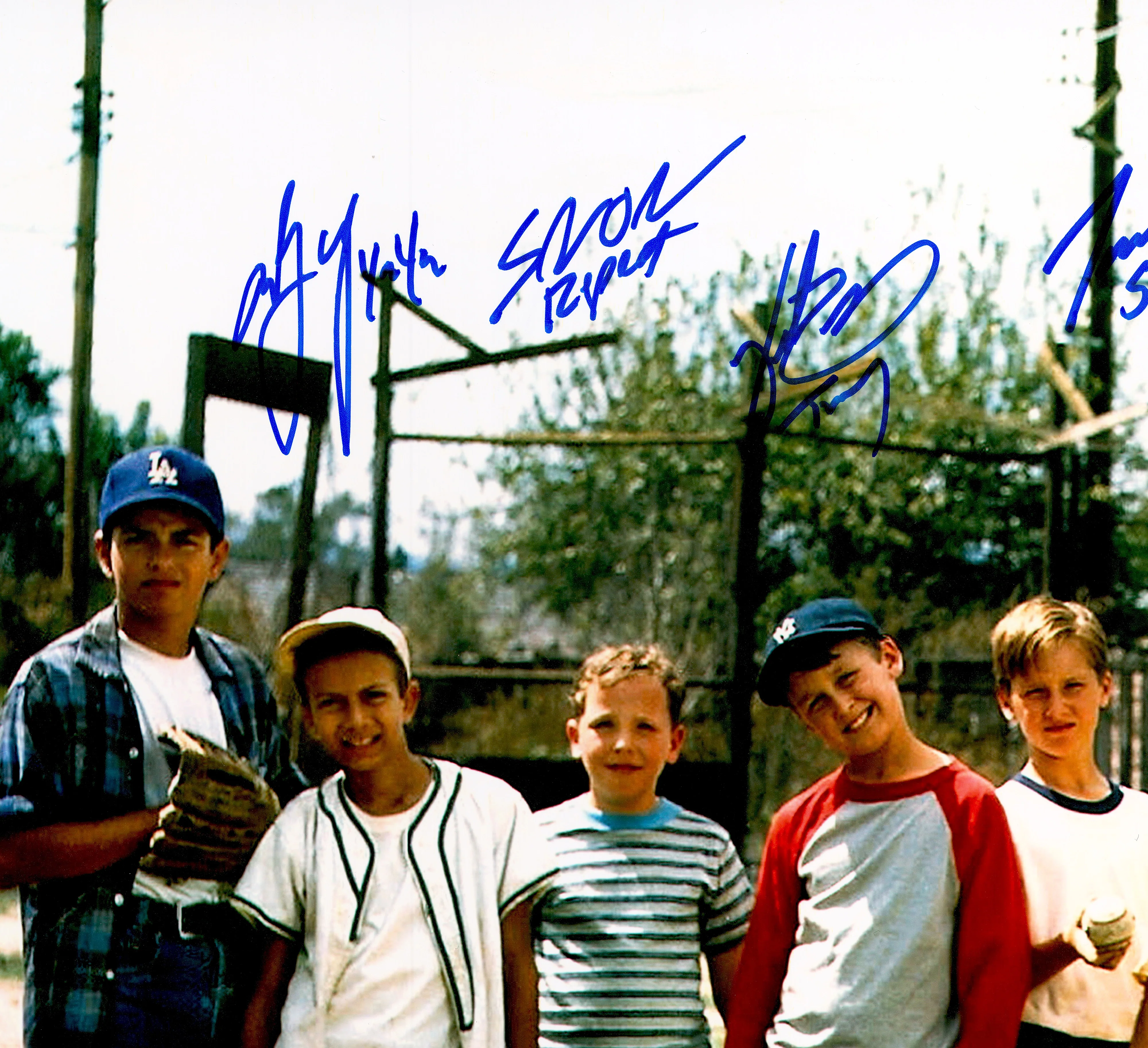 The Sandlot Movie Cast Autographed 8x10 Photo With 8 Signatures Beckett BAS Witness Stock #260066 - Image 2