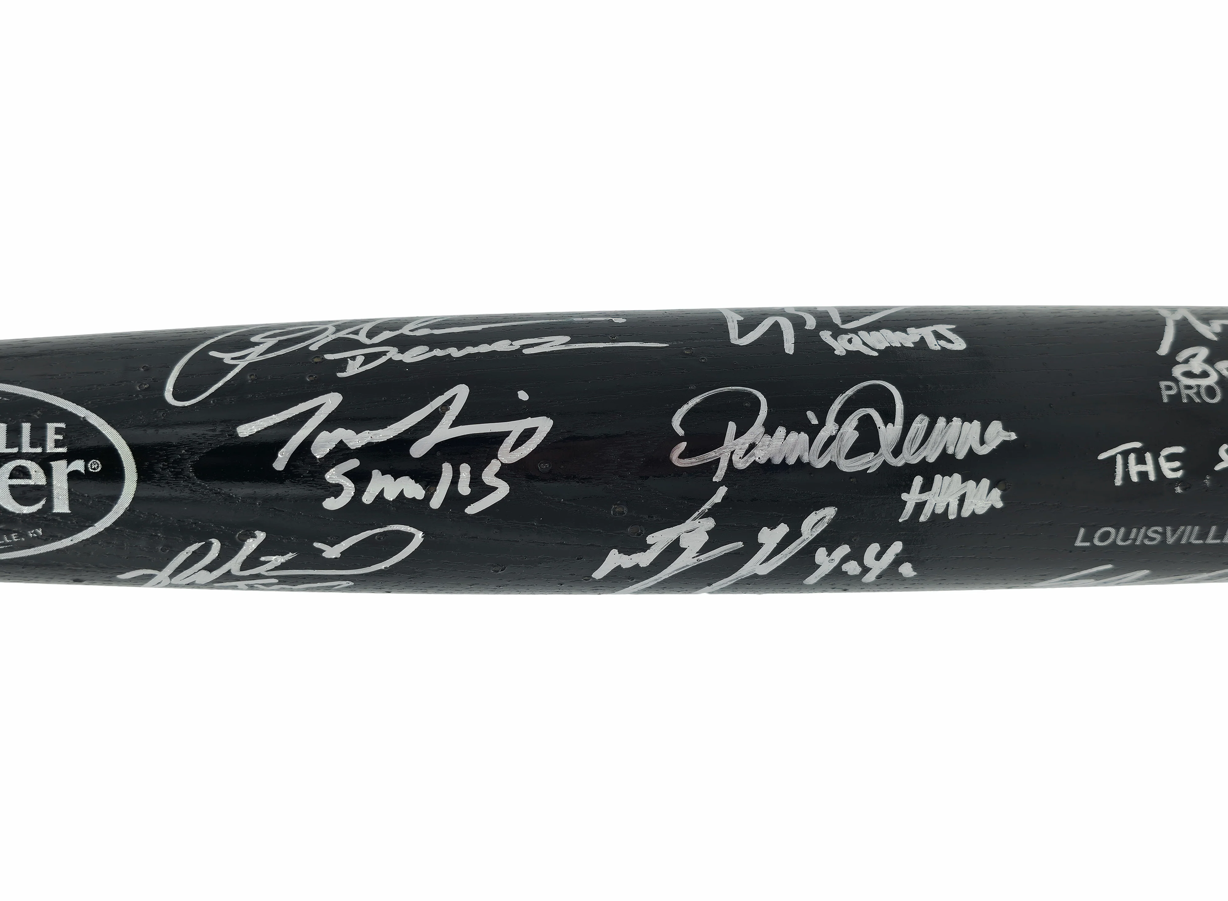 The Sandlot Movie Cast Autographed Black Louisville Slugger Baseball Bat With 8 Signatures Beckett BAS Witness Stock #260068 - Image 2