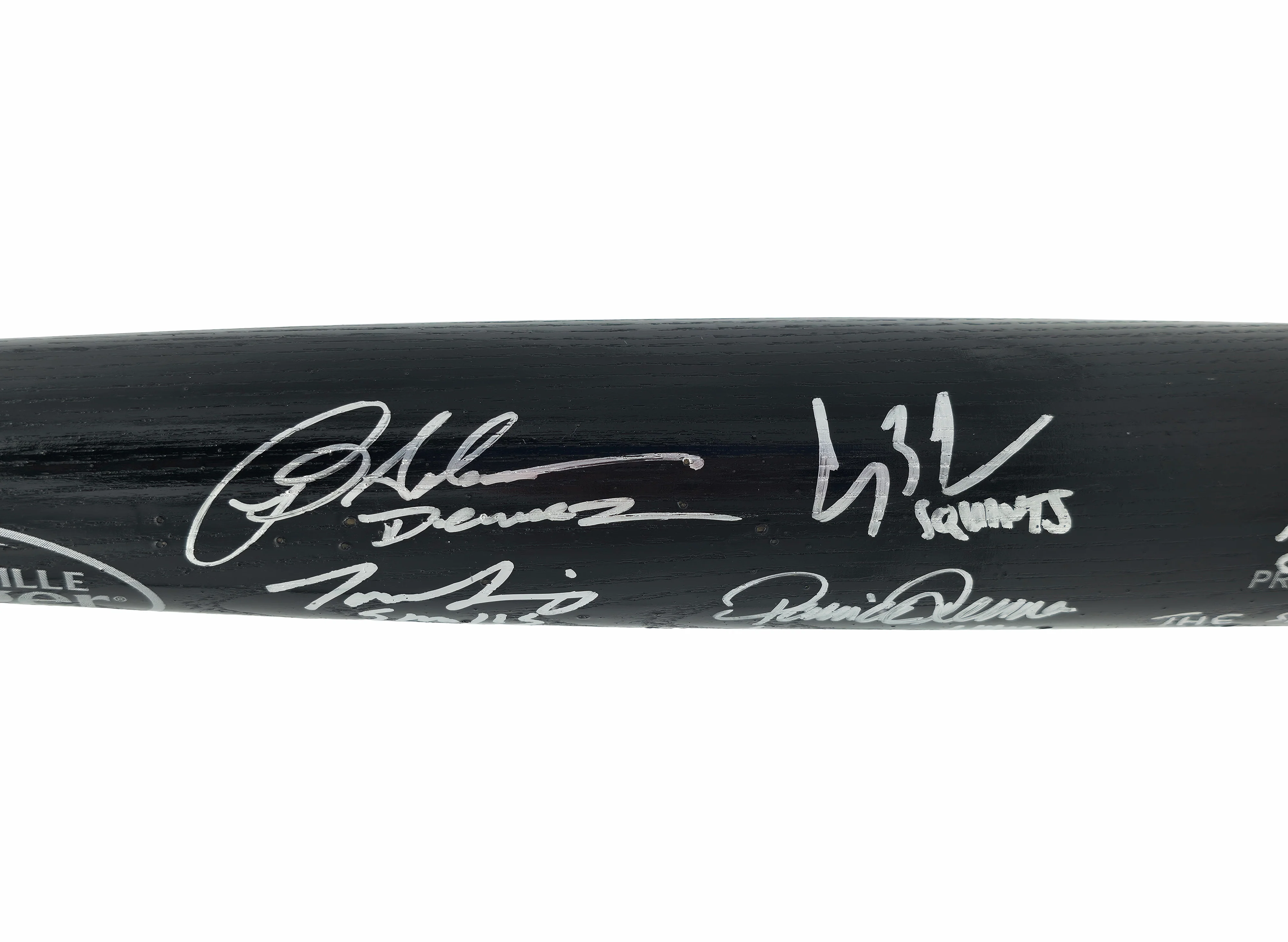 The Sandlot Movie Cast Autographed Black Louisville Slugger Baseball Bat With 8 Signatures Beckett BAS Witness Stock #260068 - Image 4