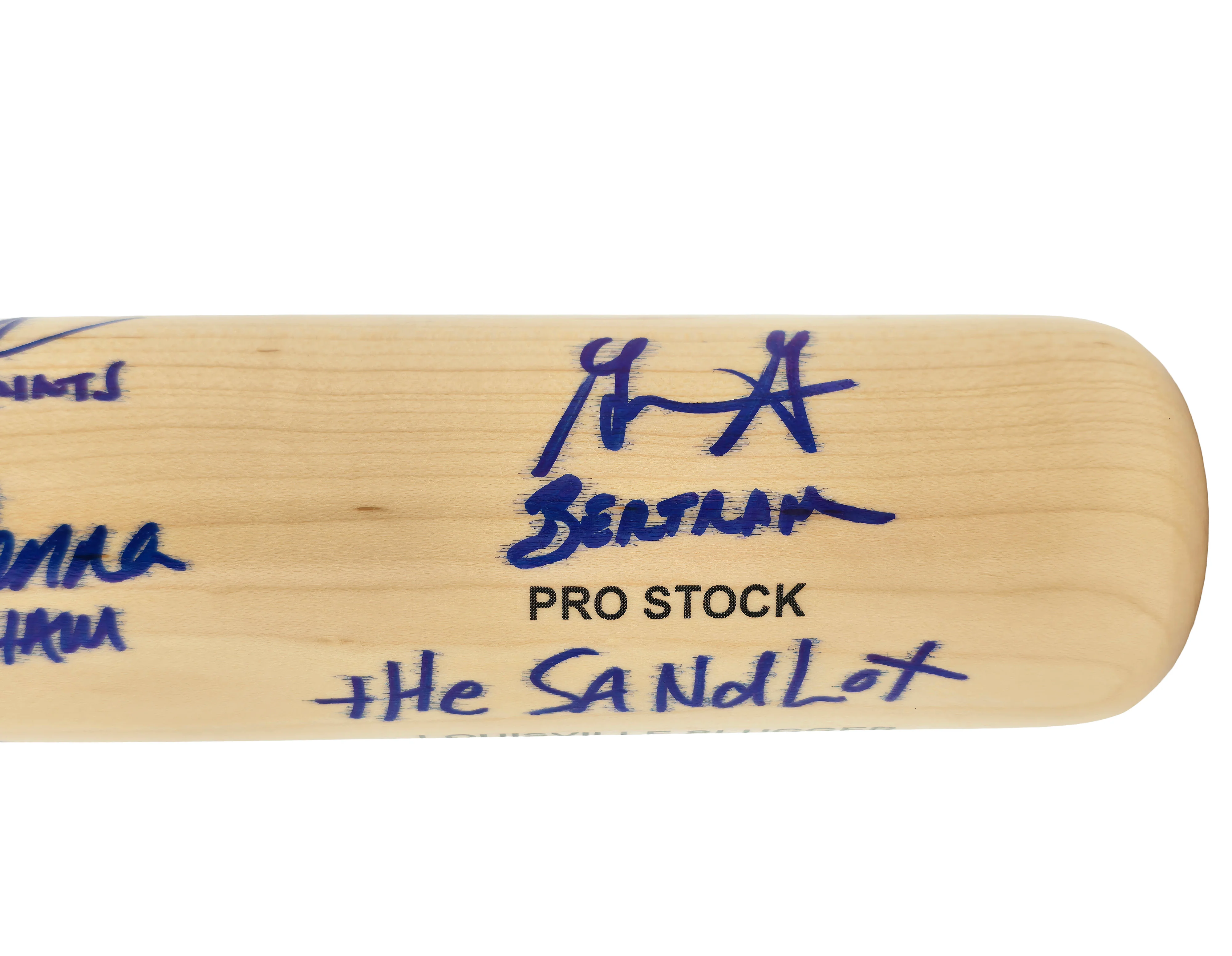 The Sandlot Movie Cast Autographed Blonde Louisville Slugger Baseball Bat With 8 Signatures Beckett BAS Witness Stock #260070 - Image 4