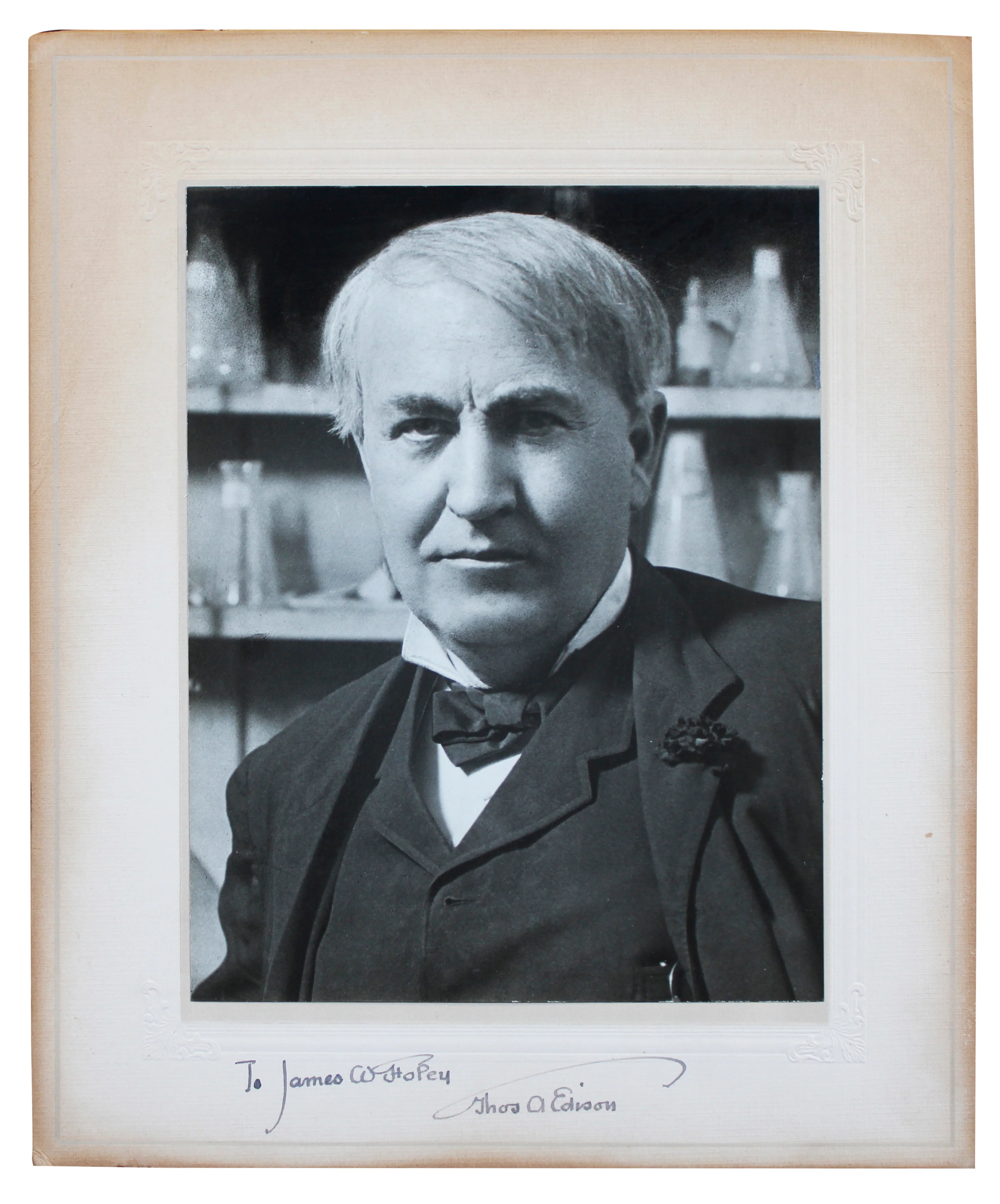 Thomas Edison "To James W Hopey" Signed 6.5x8.5 Matted Photo BAS #AE13955 - Image 2