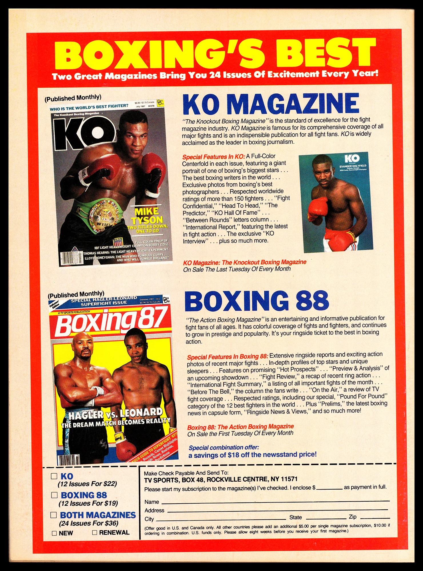 Thomas Hit Man Hearns Autographed Magazine Beckett BAS QR #BM37837 - Image 2