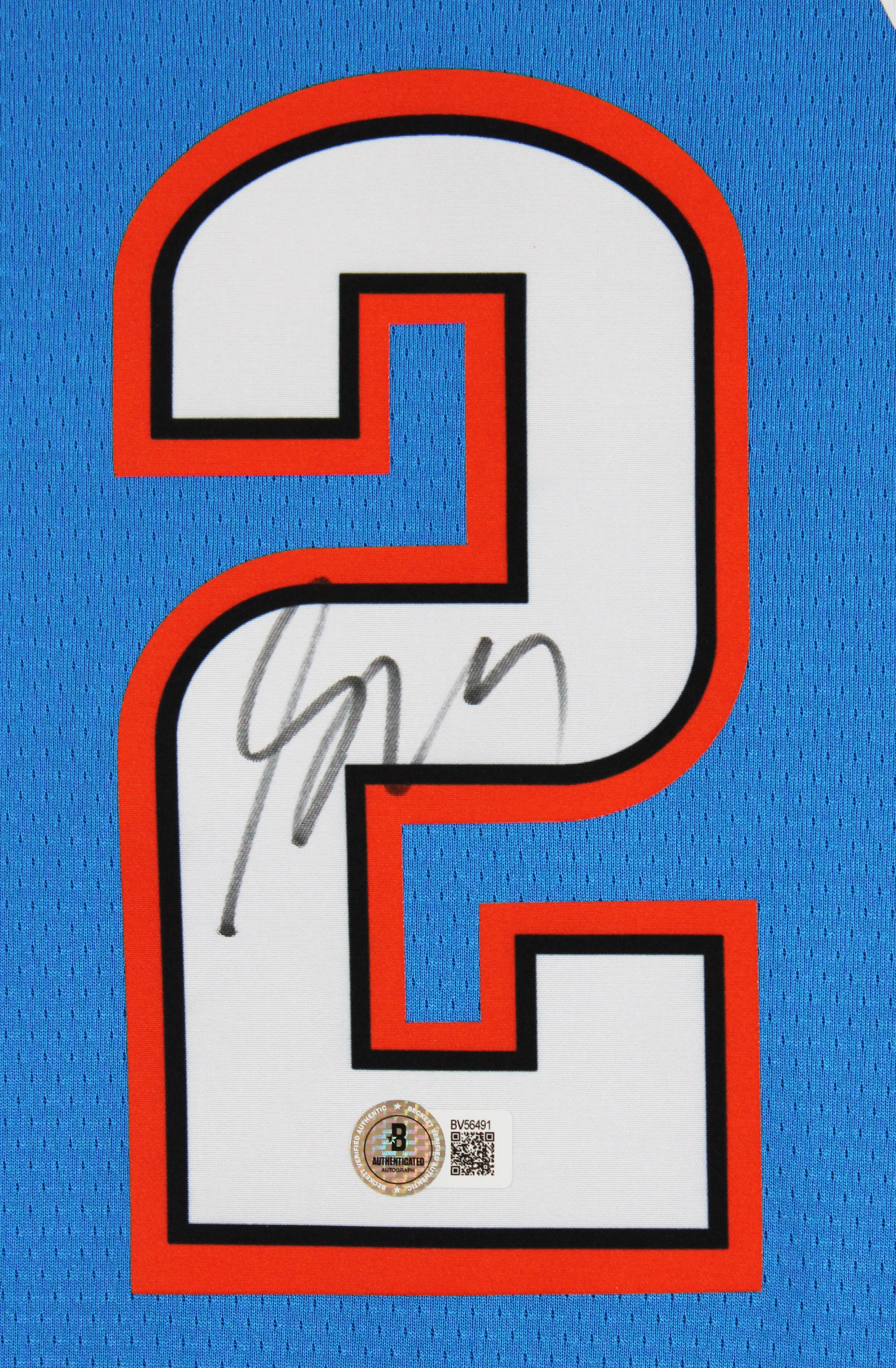 Thunder Shai Gilgeous-Alexander Signed Blue Nike Finals Ed. Framed Jersey BAS - Image 3