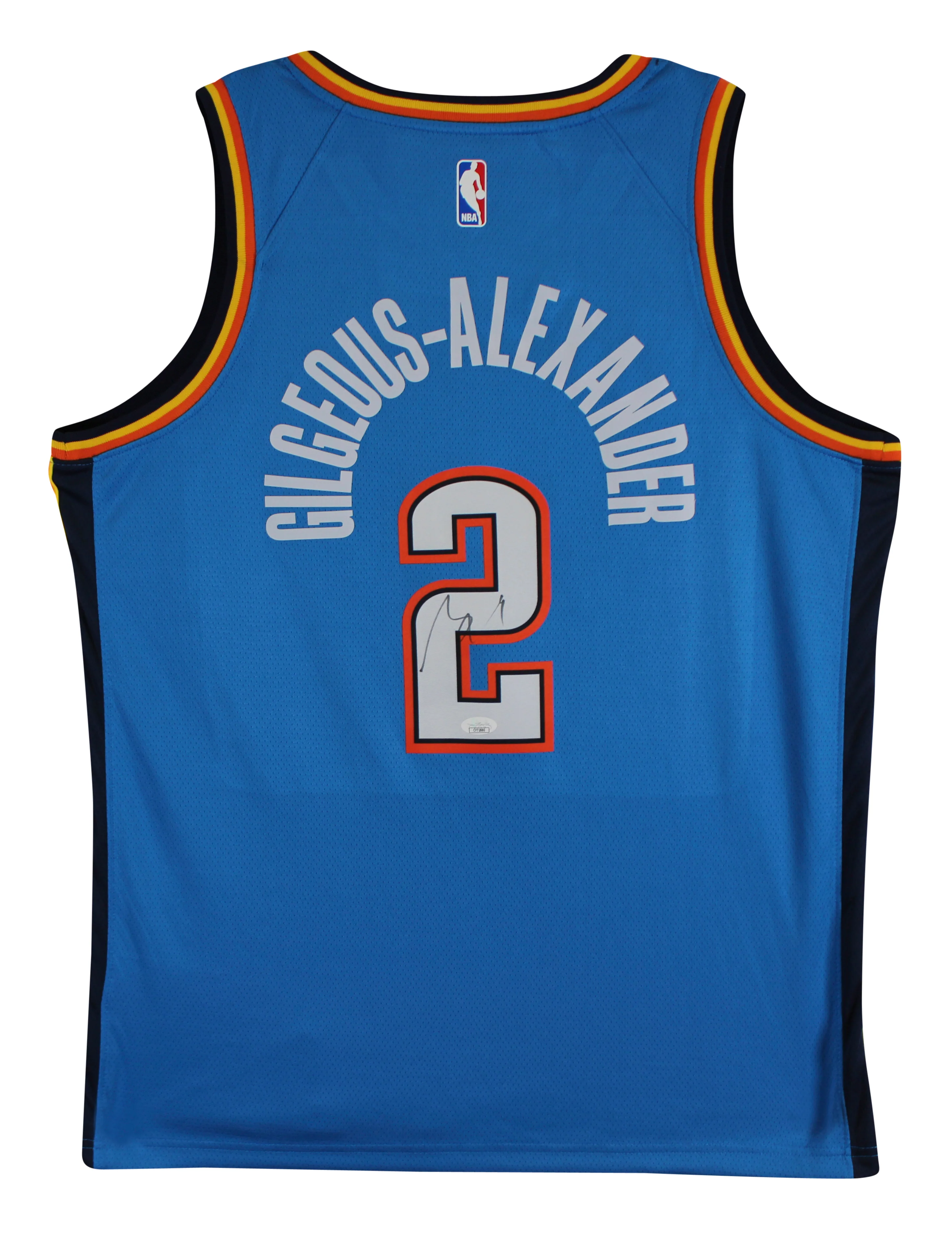 Thunder Shai Gilgeous-Alexander Signed Blue Nike Icon Edition Jersey JSA - Image 3