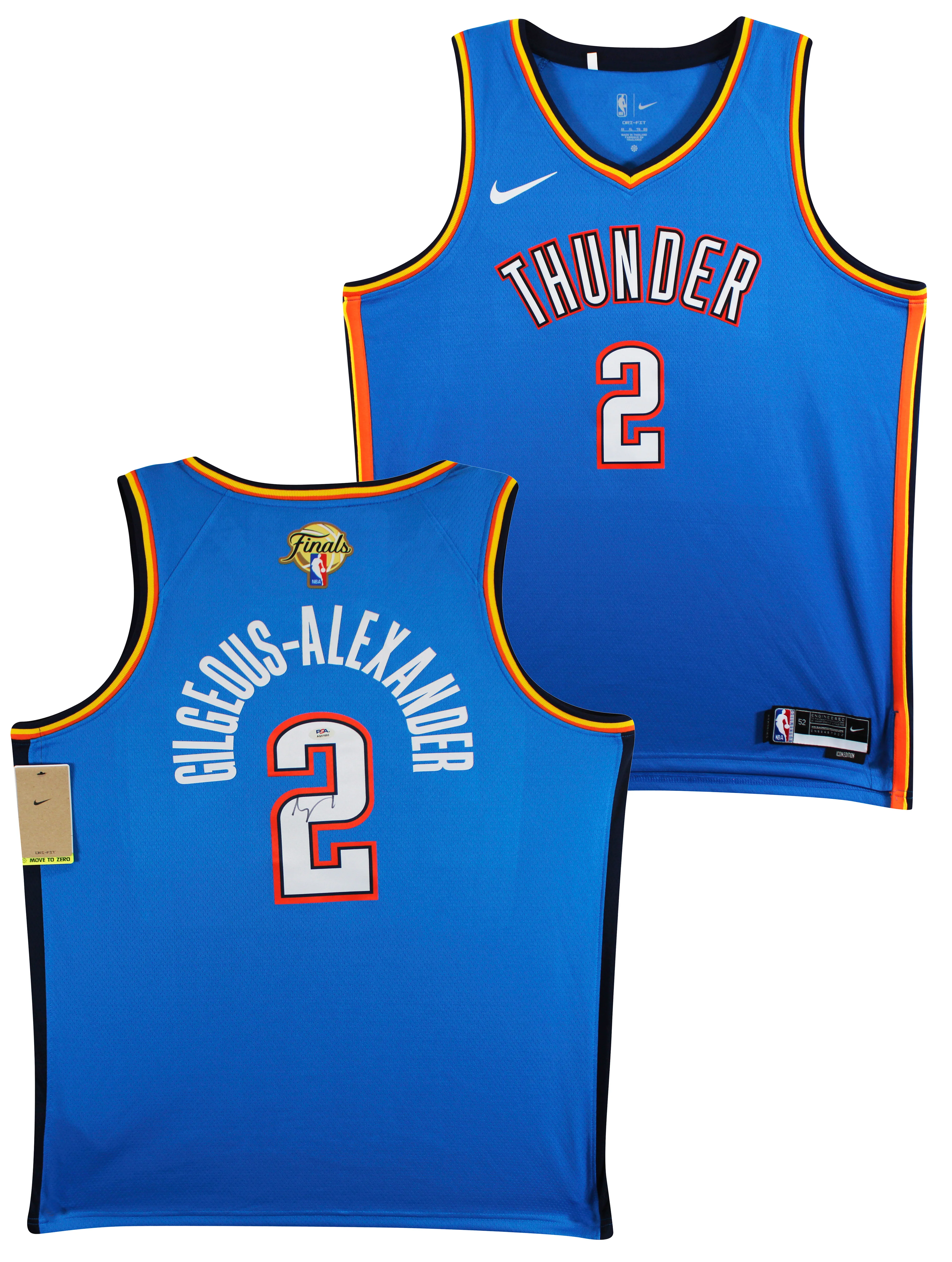 Thunder Shai Gilgeous-Alexander Signed Blue Nike Icon Finals Edition Jersey PSA - Image 2