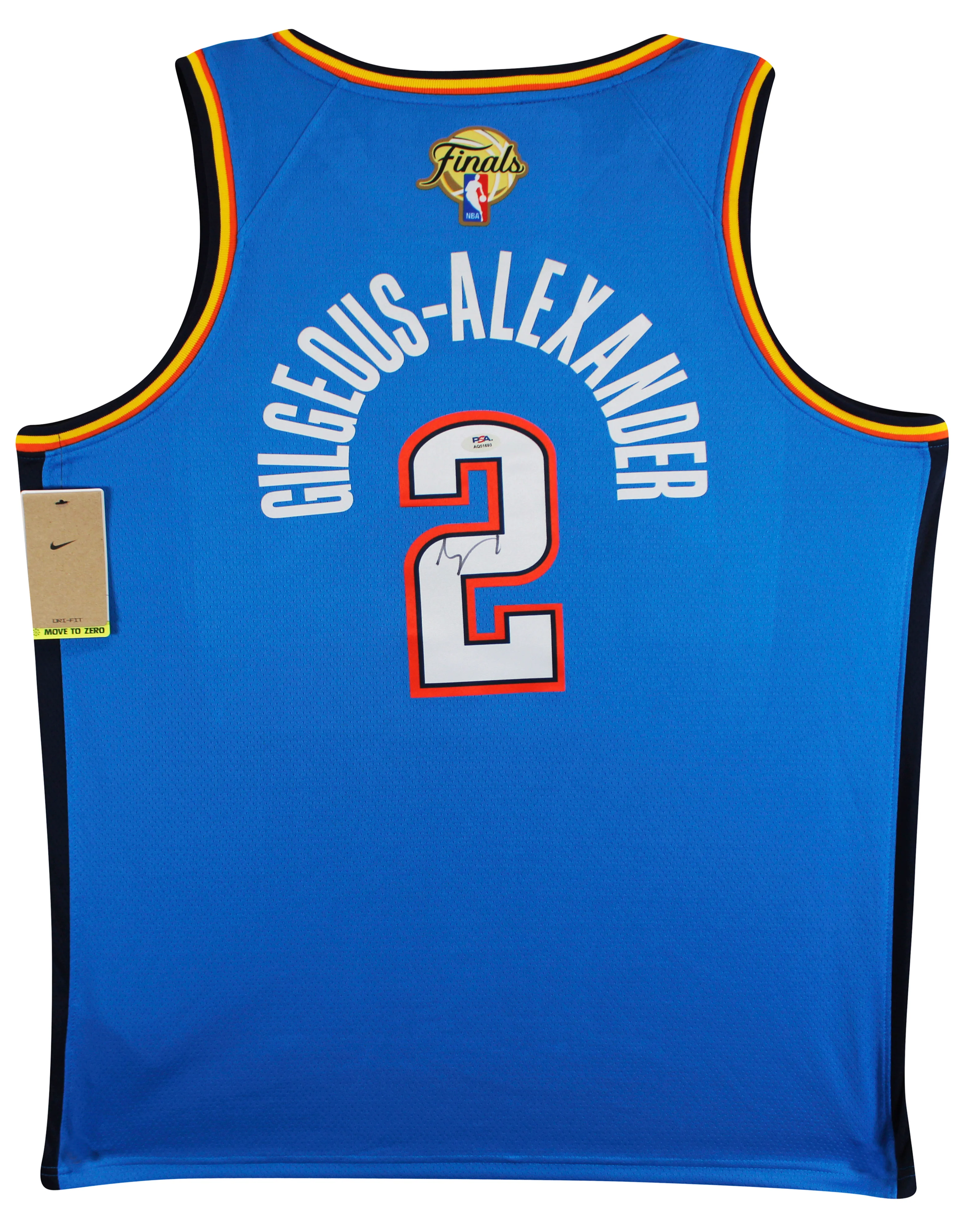 Thunder Shai Gilgeous-Alexander Signed Blue Nike Icon Finals Edition Jersey PSA - Image 3