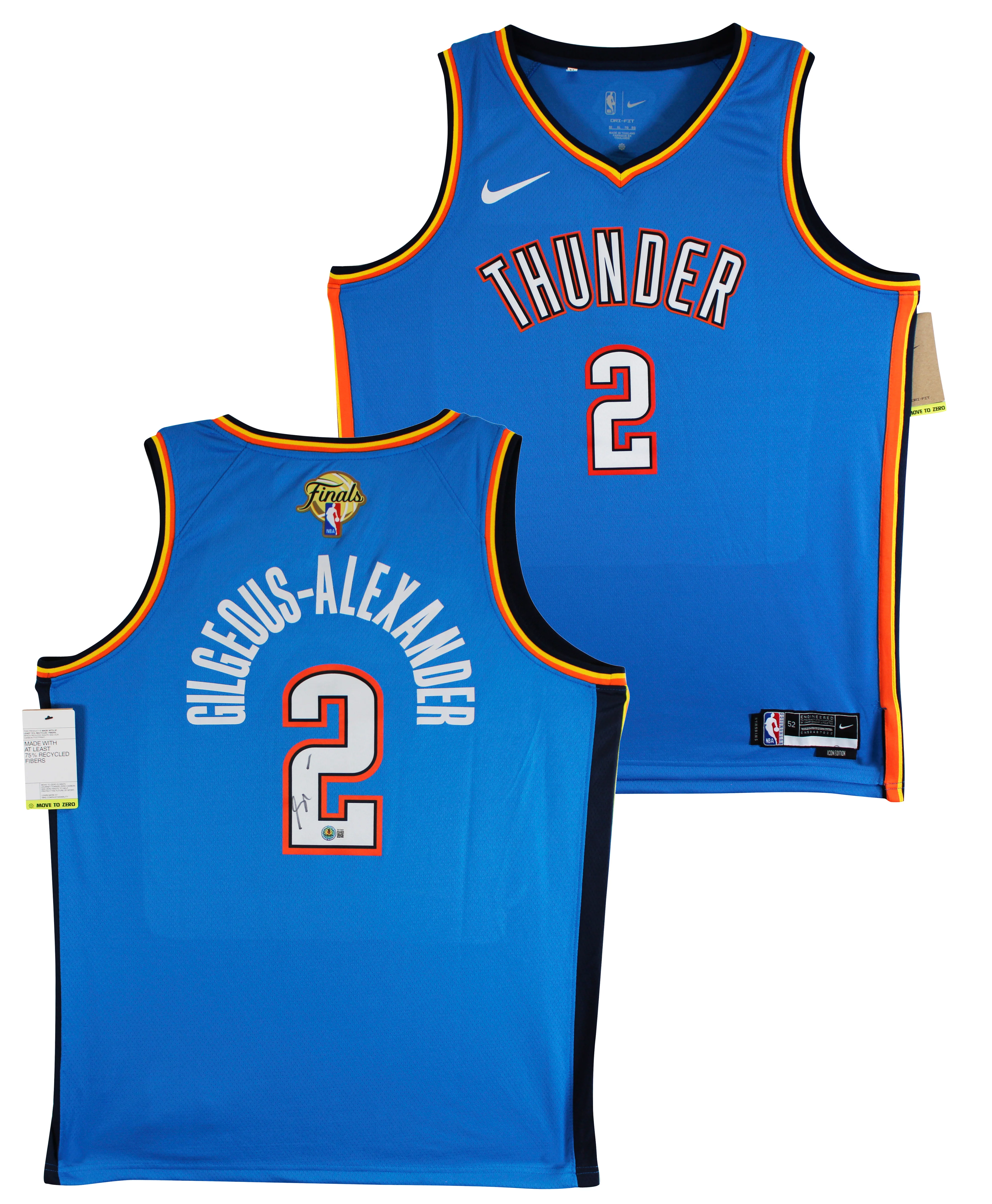 Thunder Shai Gilgeous-Alexander Signed Blue Nike Swingman Jersey BAS #BV70406 - Image 2