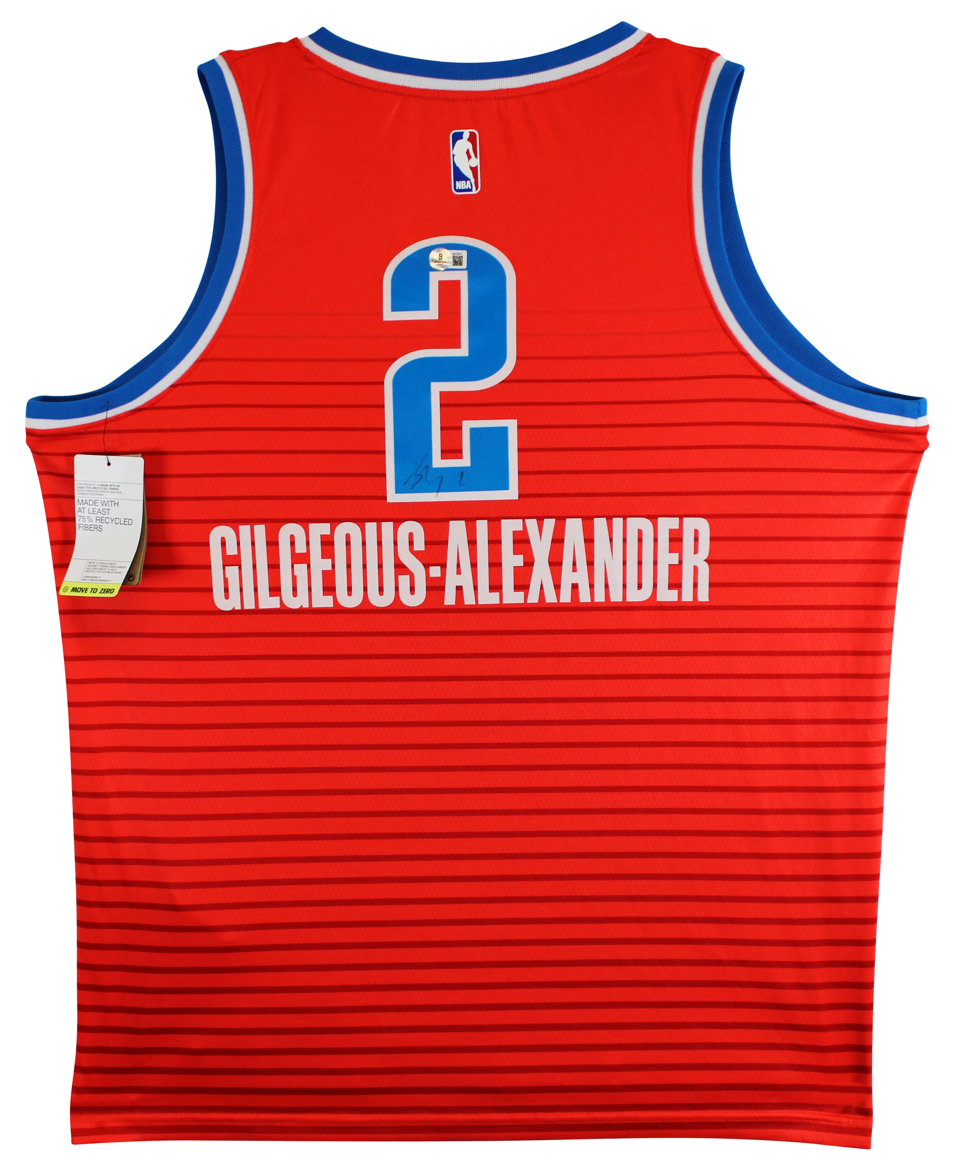 Thunder Shai Gilgeous-Alexander Signed Orange Nike Swingman Jersey BAS #BV70417 - Image 3