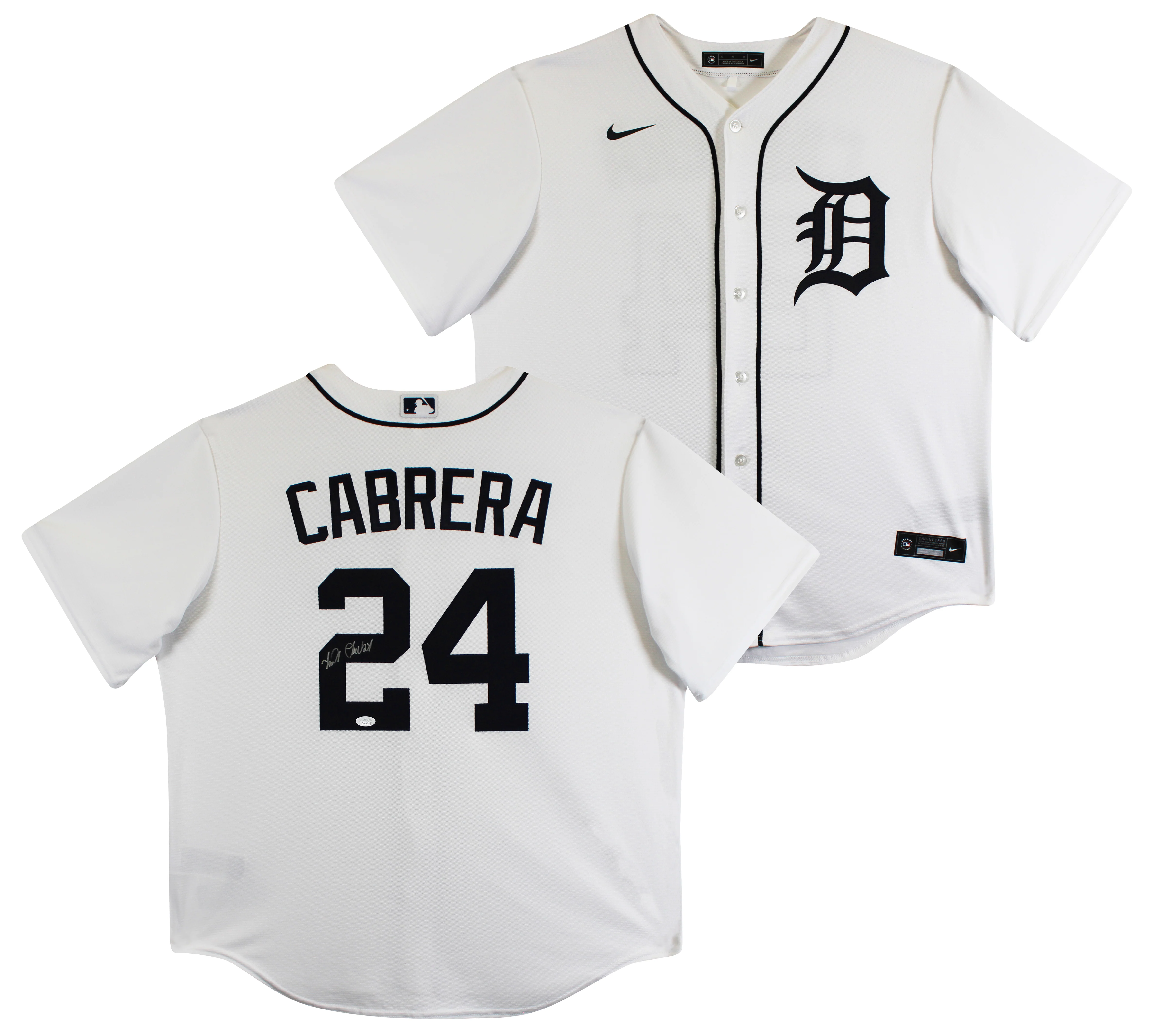 Tigers Miguel Cabrera Authentic Signed White Nike Jersey Autographed JSA