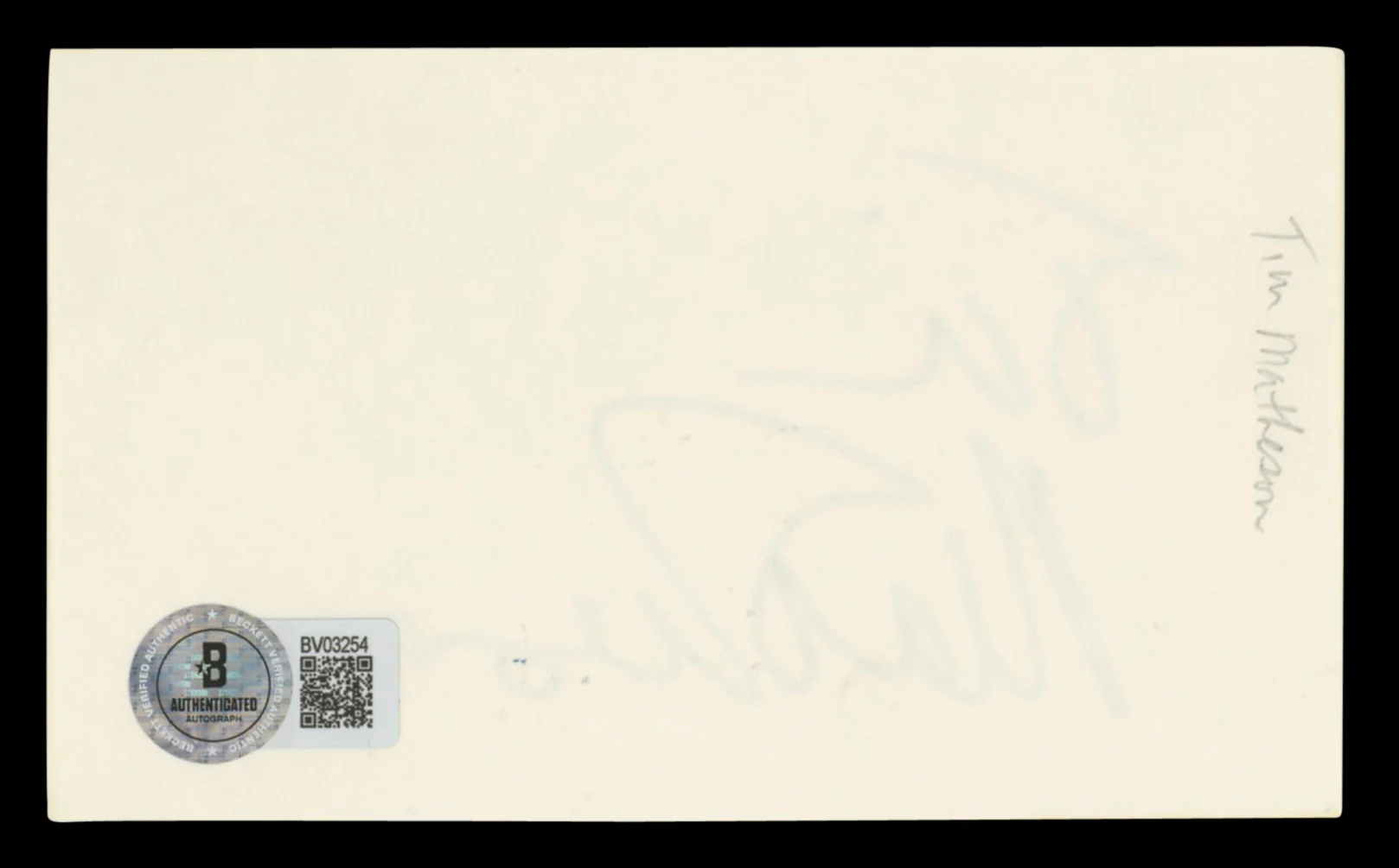 Tim Matheson Animal House Authentic Signed 3x5 Index Card BAS #BV03254 - Image 3