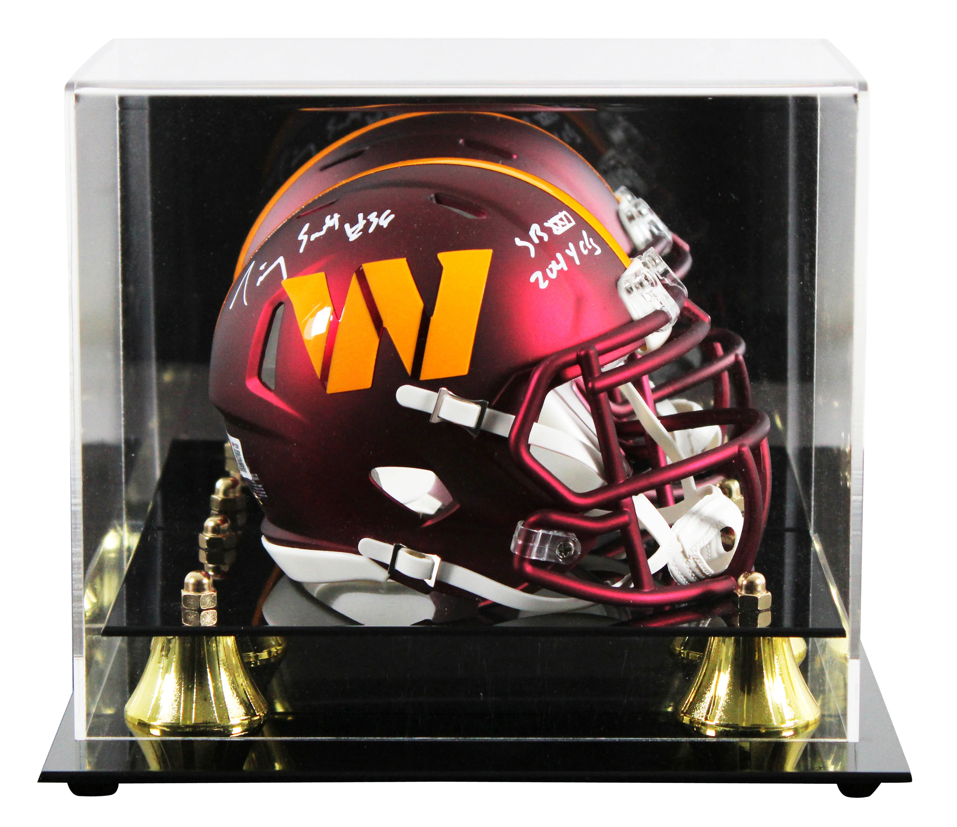 Timmy Smith "Record 204 Yards SB XXII" Signed Speed Mini Helmet W/ Case BAS Wit - Image 2
