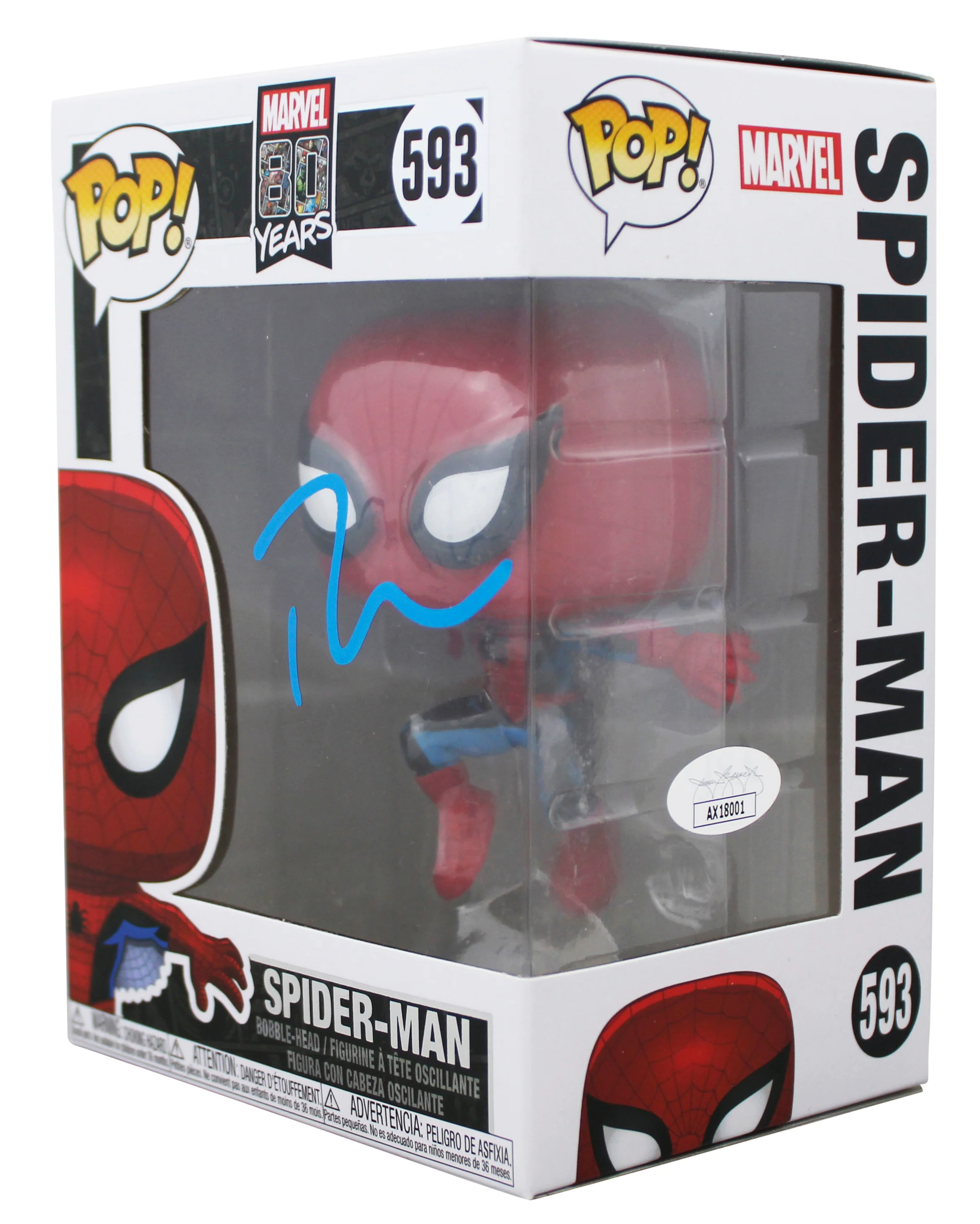 Tobey Maguire Spiderman Signed Spider-Man #593 Funko Pop Figure JSA #AX18001 - Image 3
