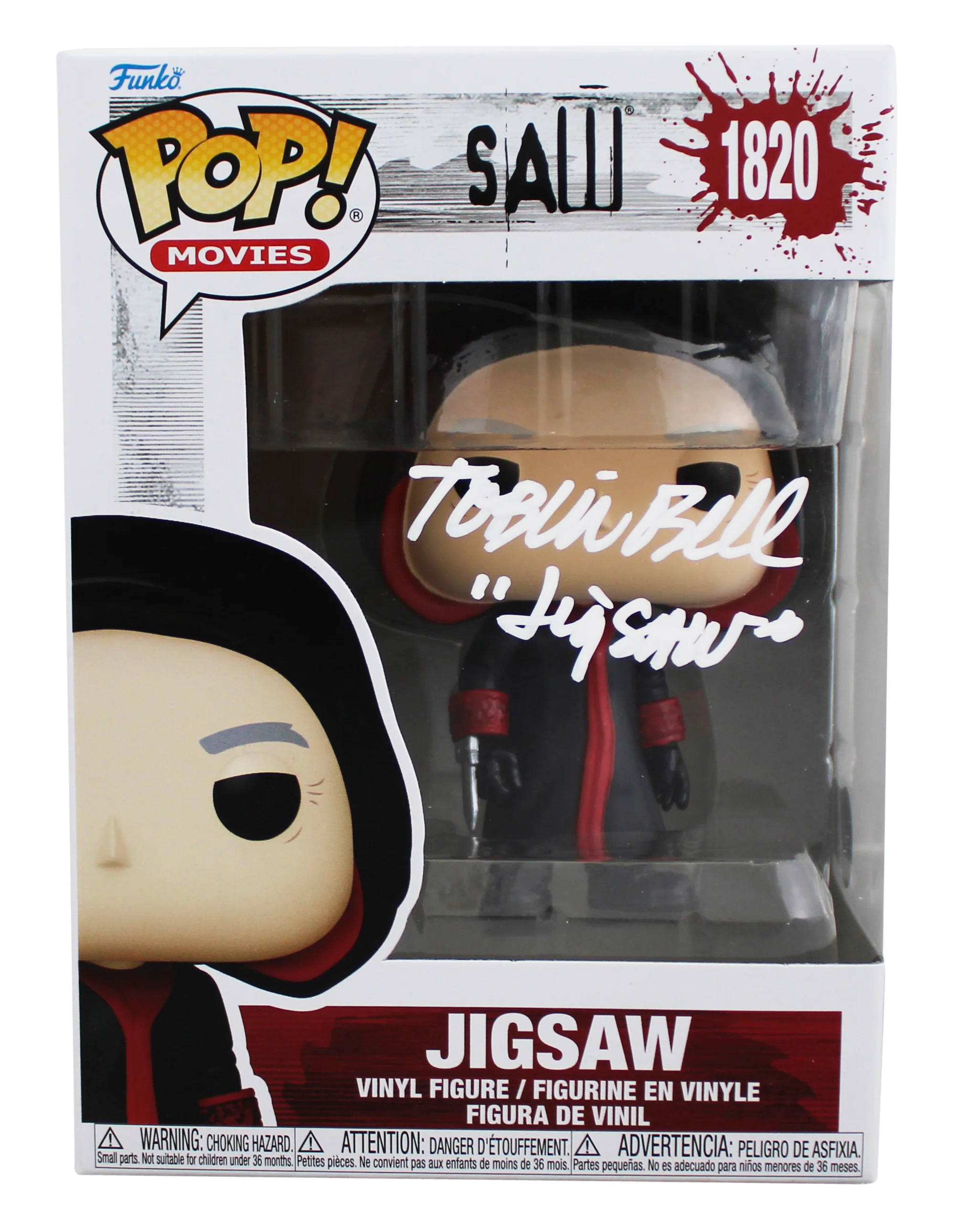 Tobin Bell Saw "Jigsaw" Signed #1820 Funko Pop Vinyl Figure W/ White Sig BAS Wit - Image 2