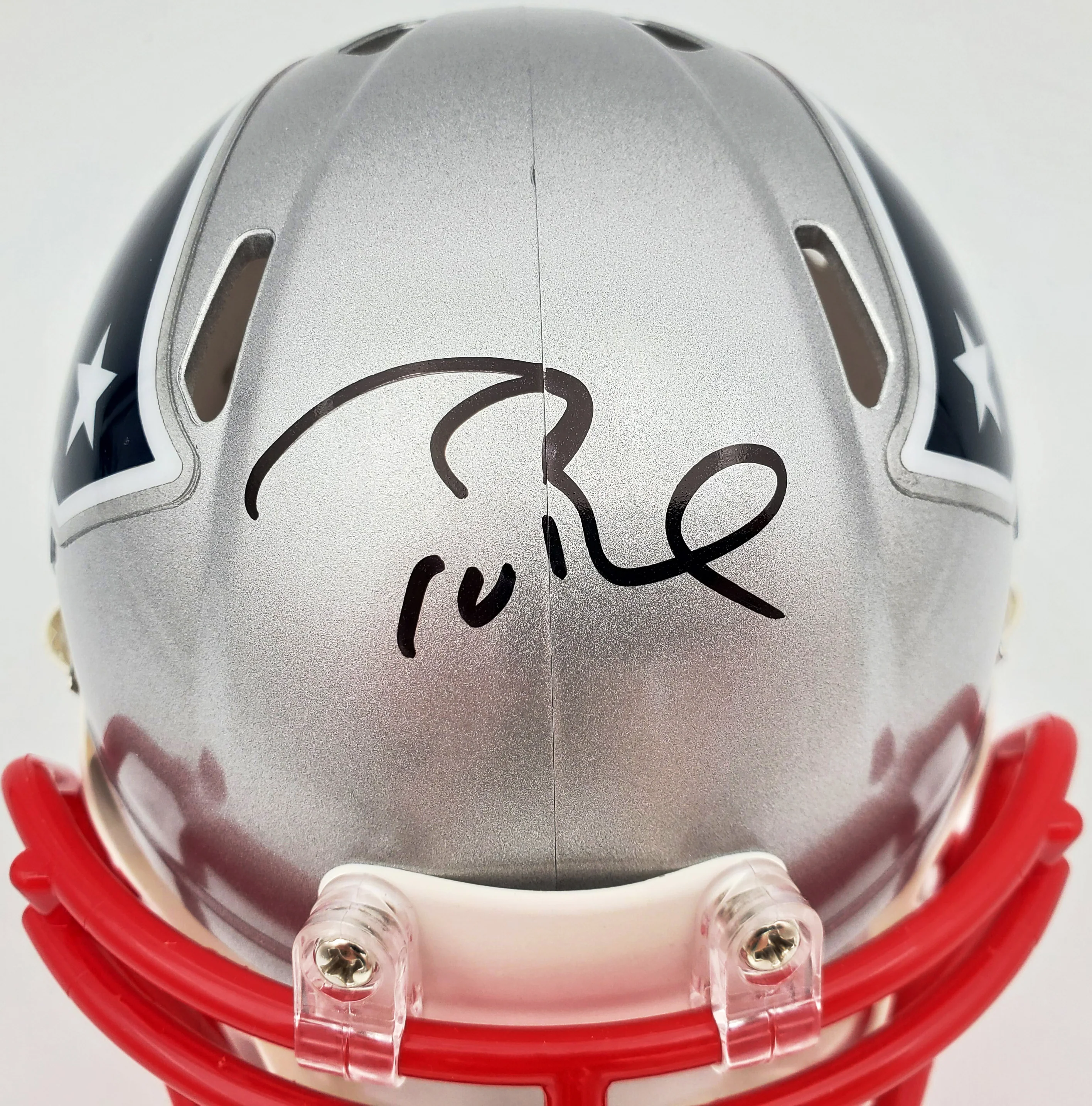 Tom Brady Autographed New England Patriots Replica Speed Mini Helmet Fanatics Stock #193988 - Image 3
