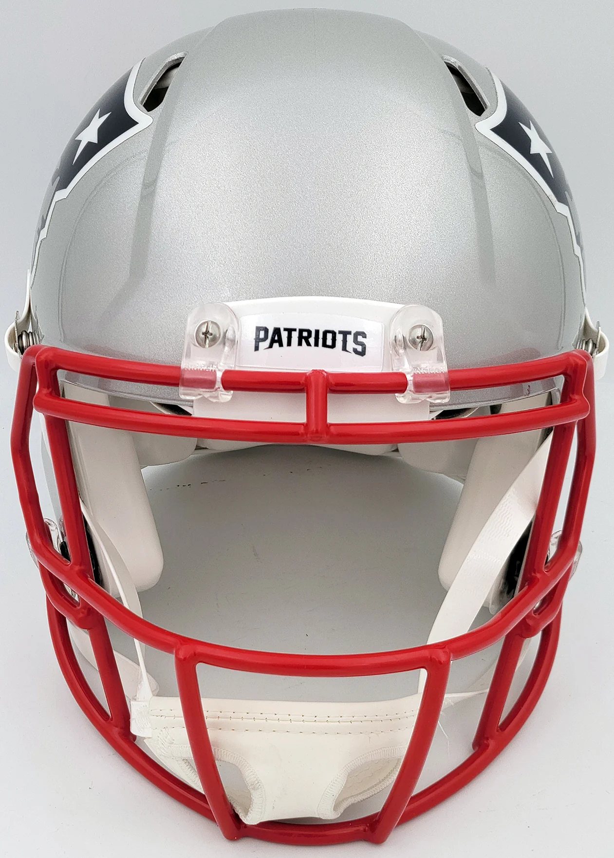 Tom Brady Autographed New England Patriots Silver Full Size Authentic Speed Helmet Fanatics Holo Stock #202345 - Image 5
